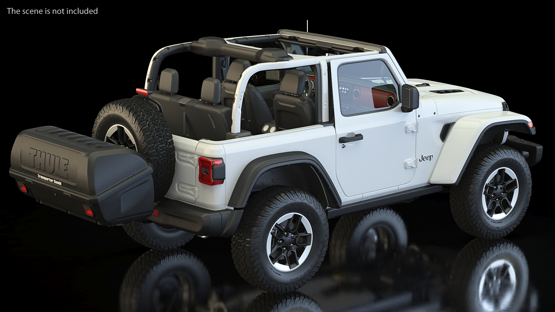 Jeep Wrangler with Thule Transporter Combi 3D