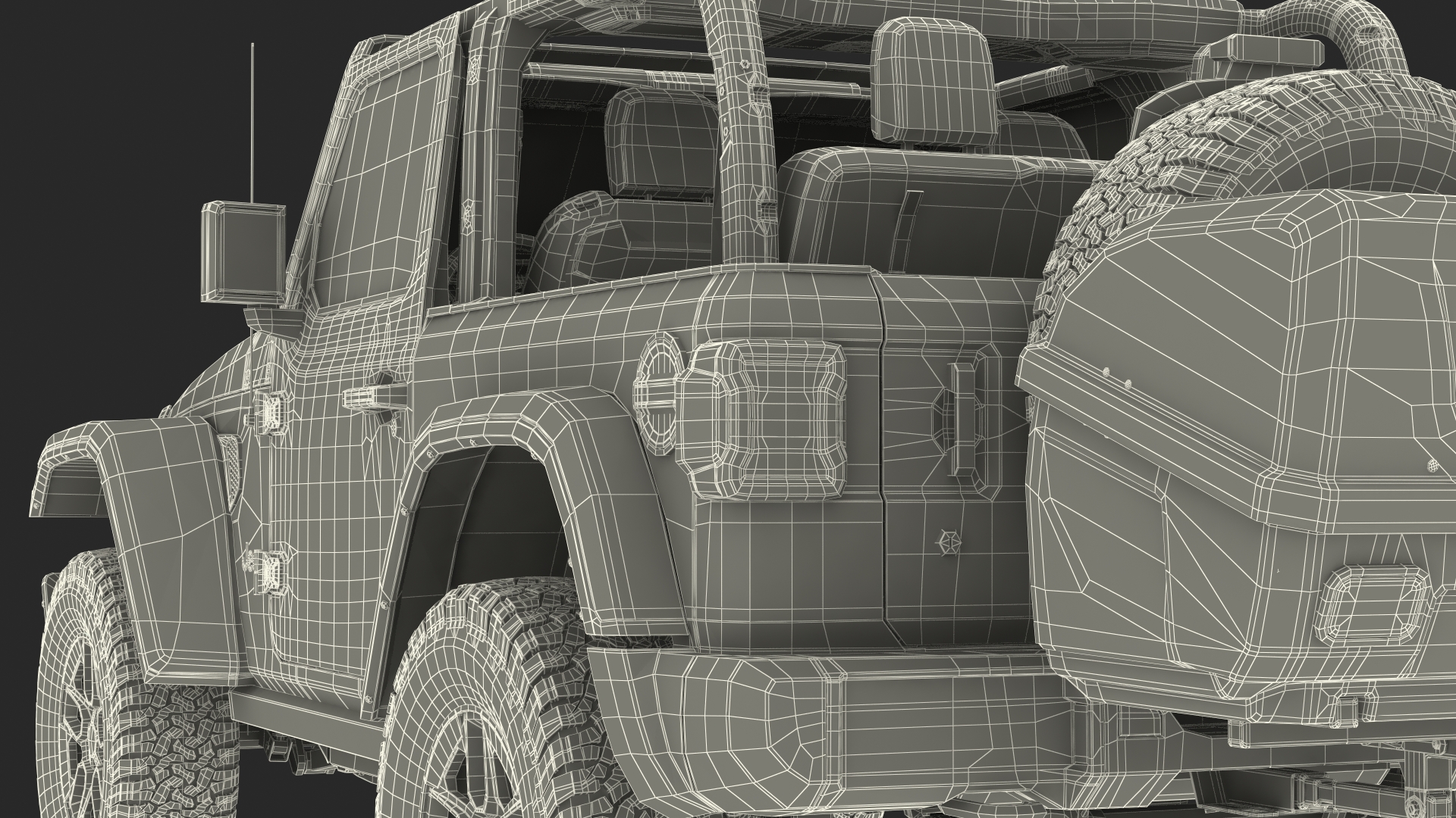 Jeep Wrangler with Thule Transporter Combi 3D