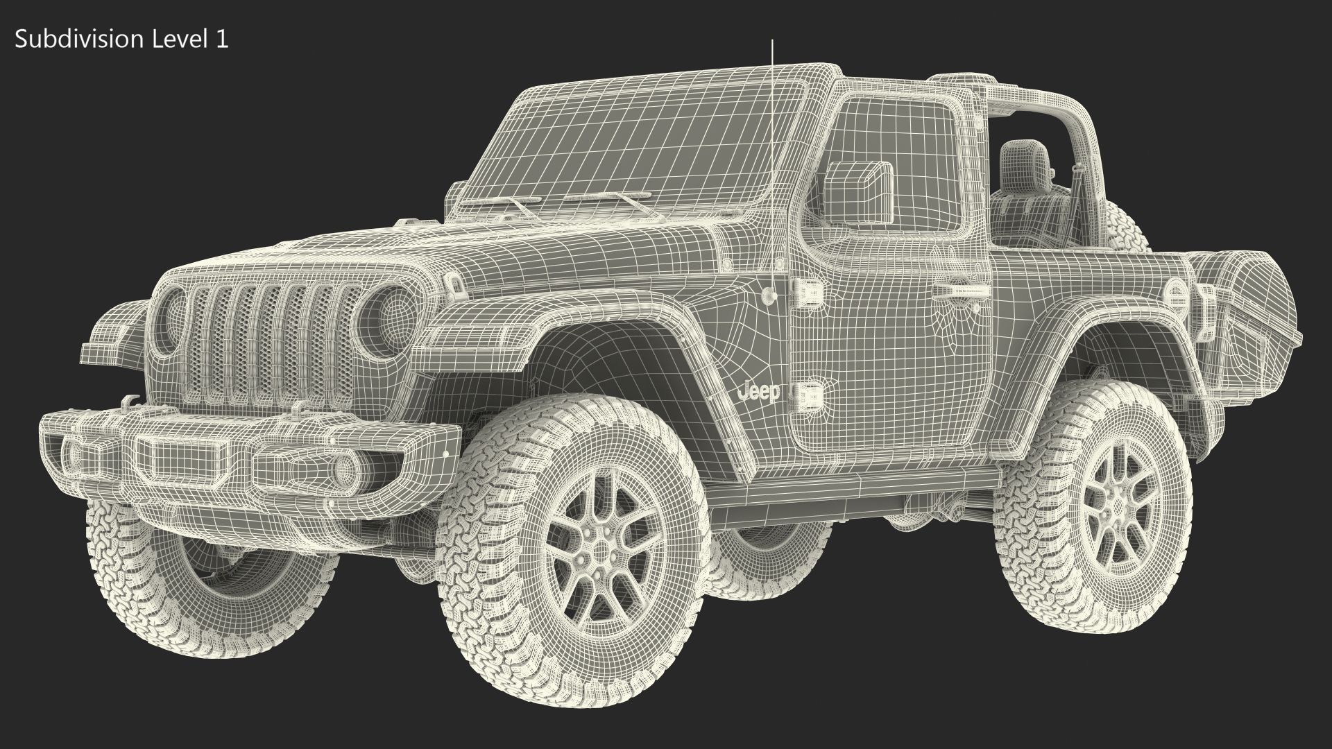 Jeep Wrangler with Thule Transporter Combi 3D