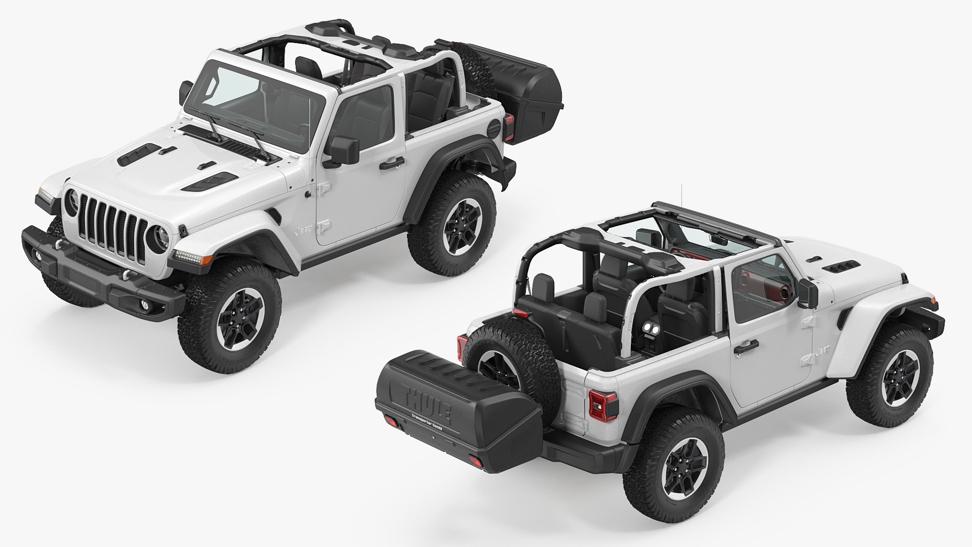 Jeep Wrangler with Thule Transporter Combi 3D