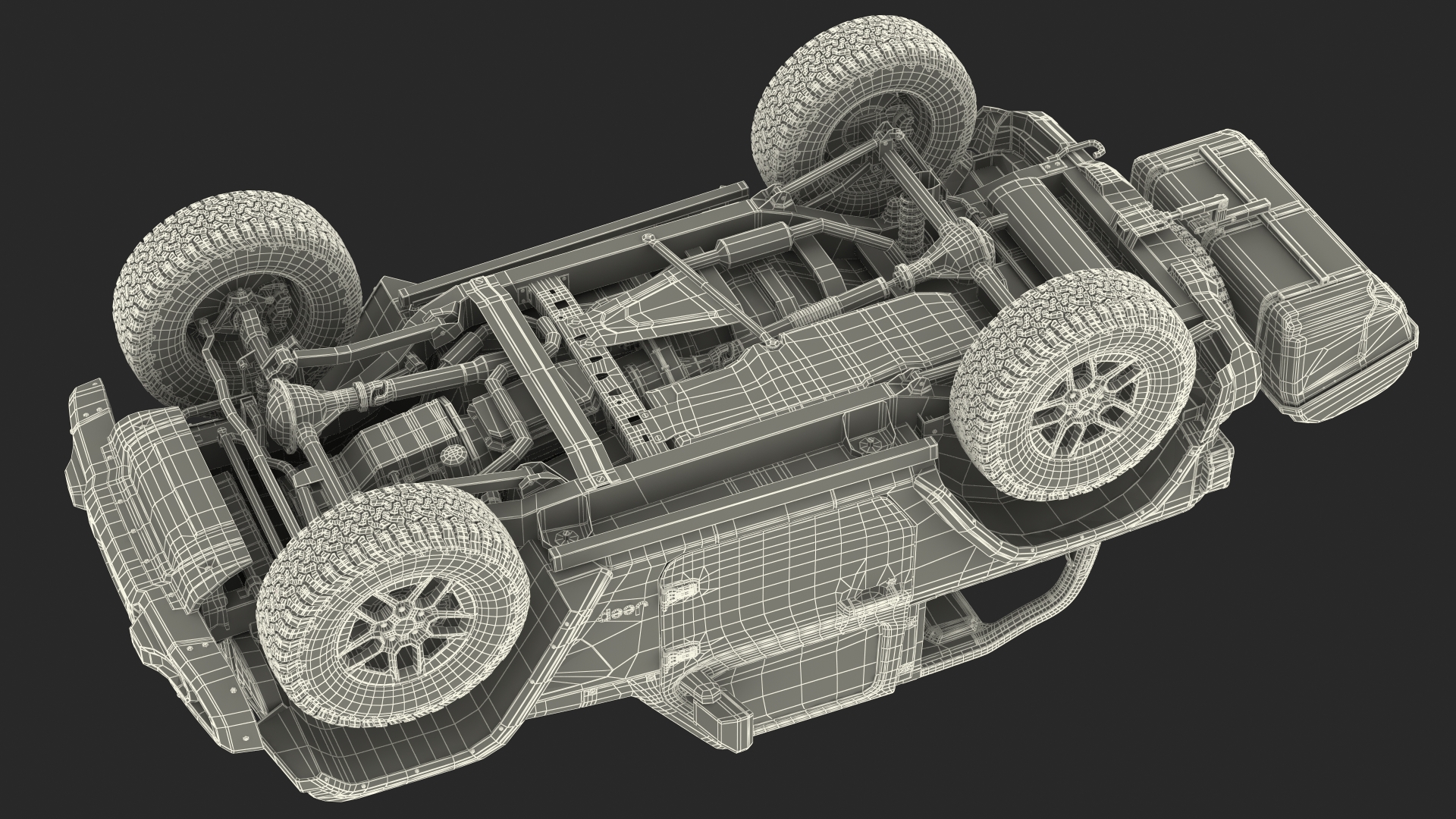 Jeep Wrangler with Thule Transporter Combi 3D