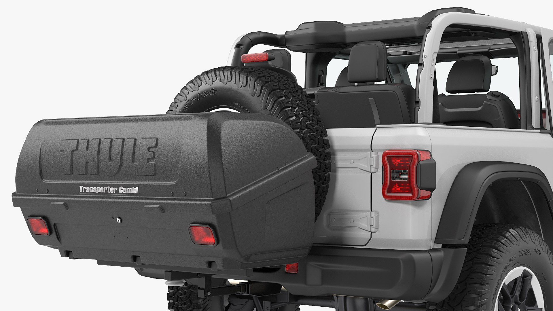 Jeep Wrangler with Thule Transporter Combi 3D