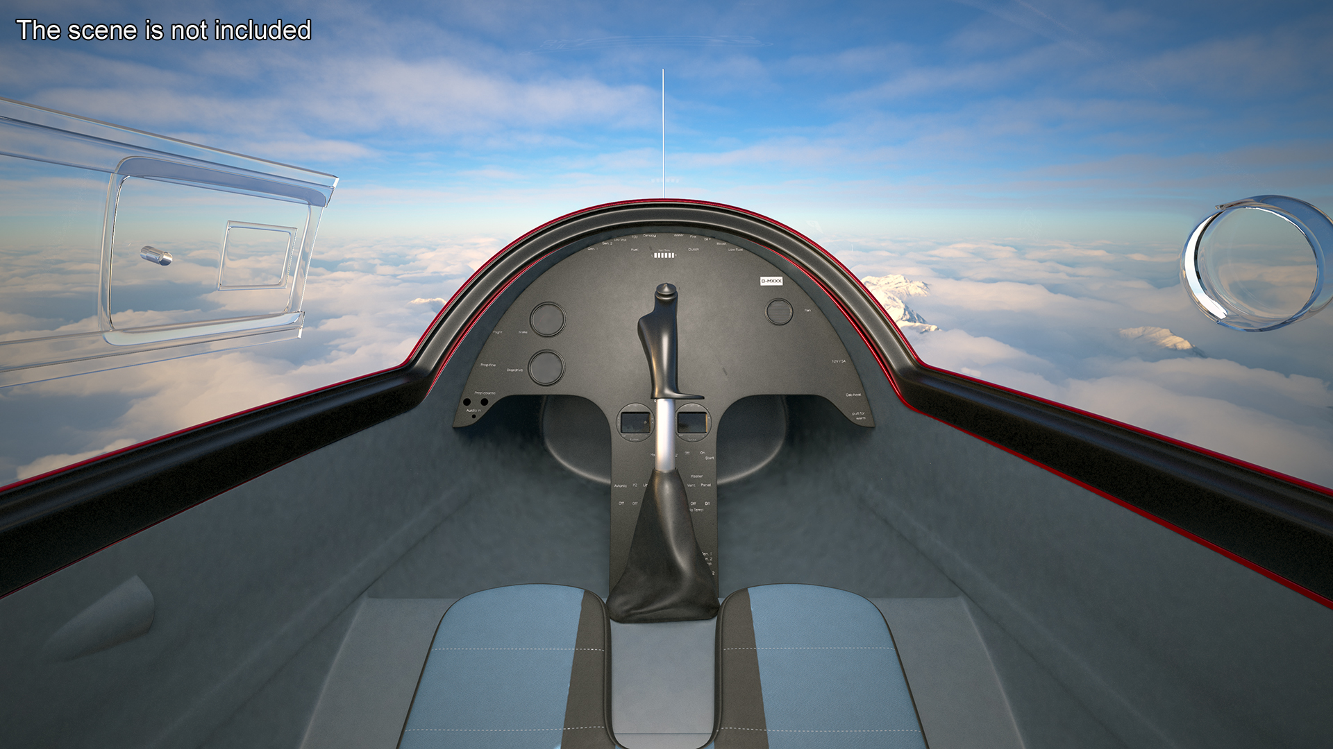 3D model Calidus 912 Autogyro Red Simple Interior