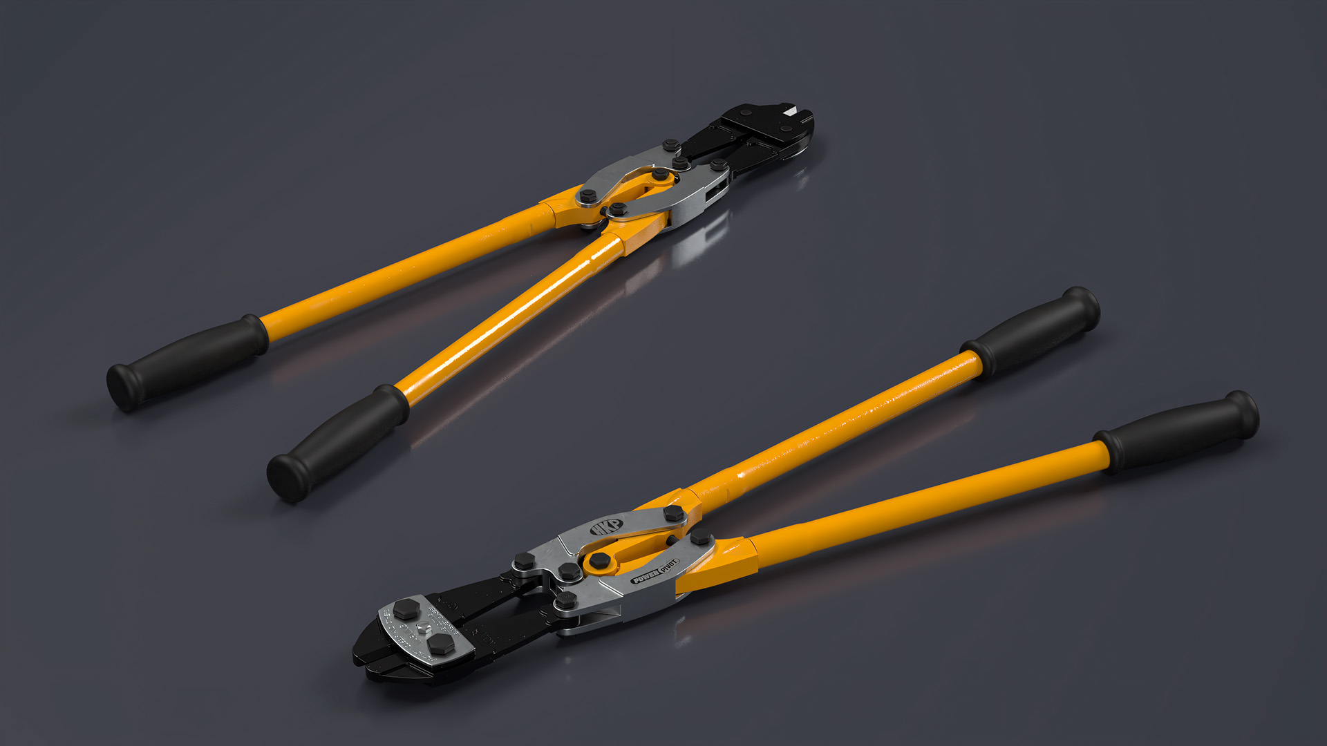 3D model Bolt Cutter Tool Yellow Rigged