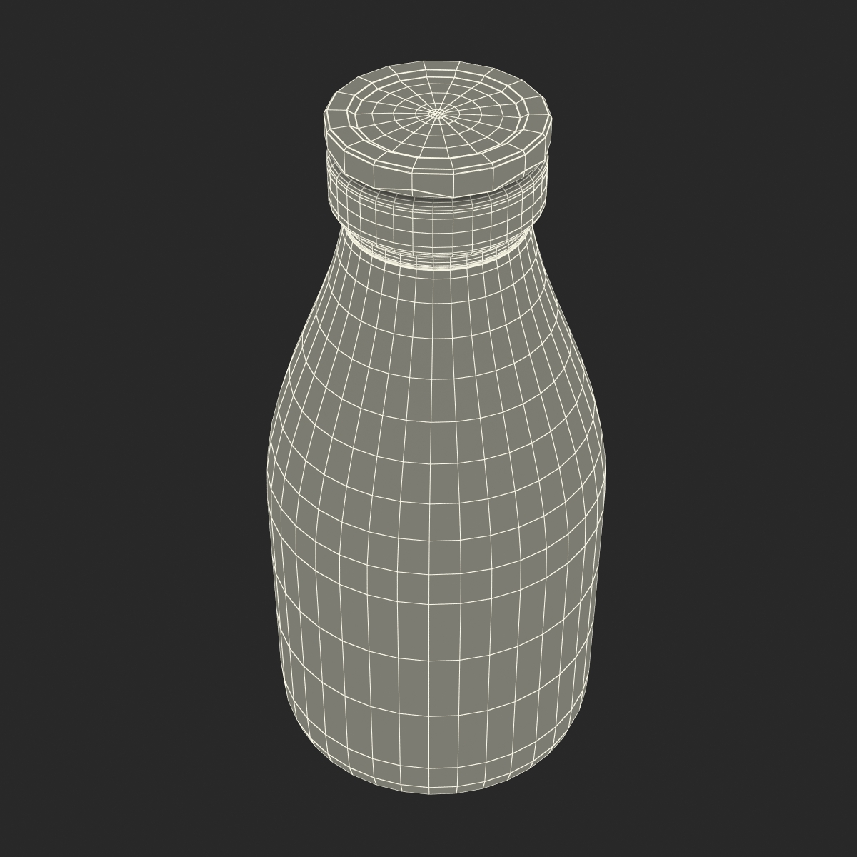 Milk Glass Pint Bottle 3D