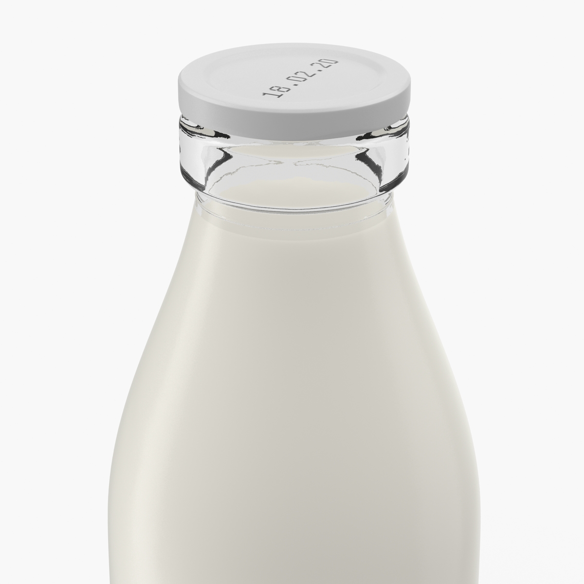 Milk Glass Pint Bottle 3D