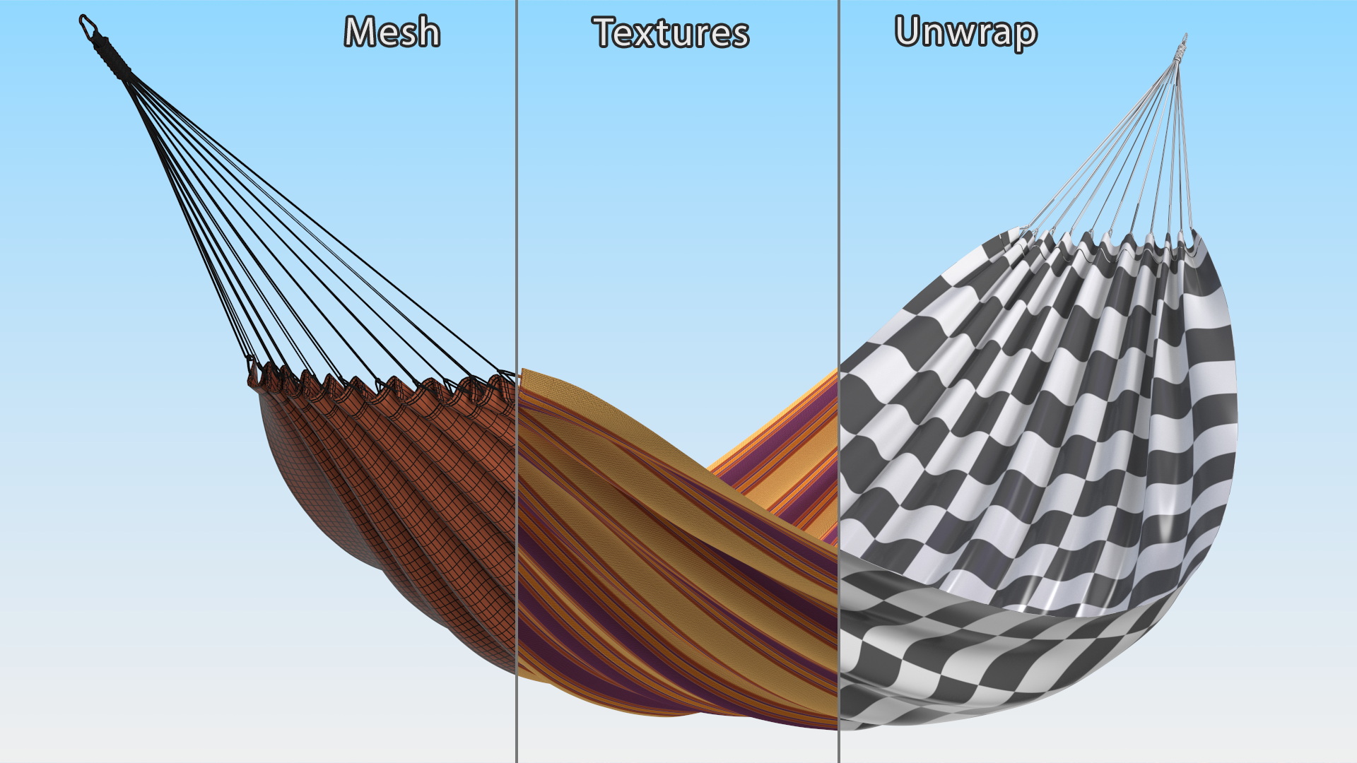 Striped Fabric Hammock 3D