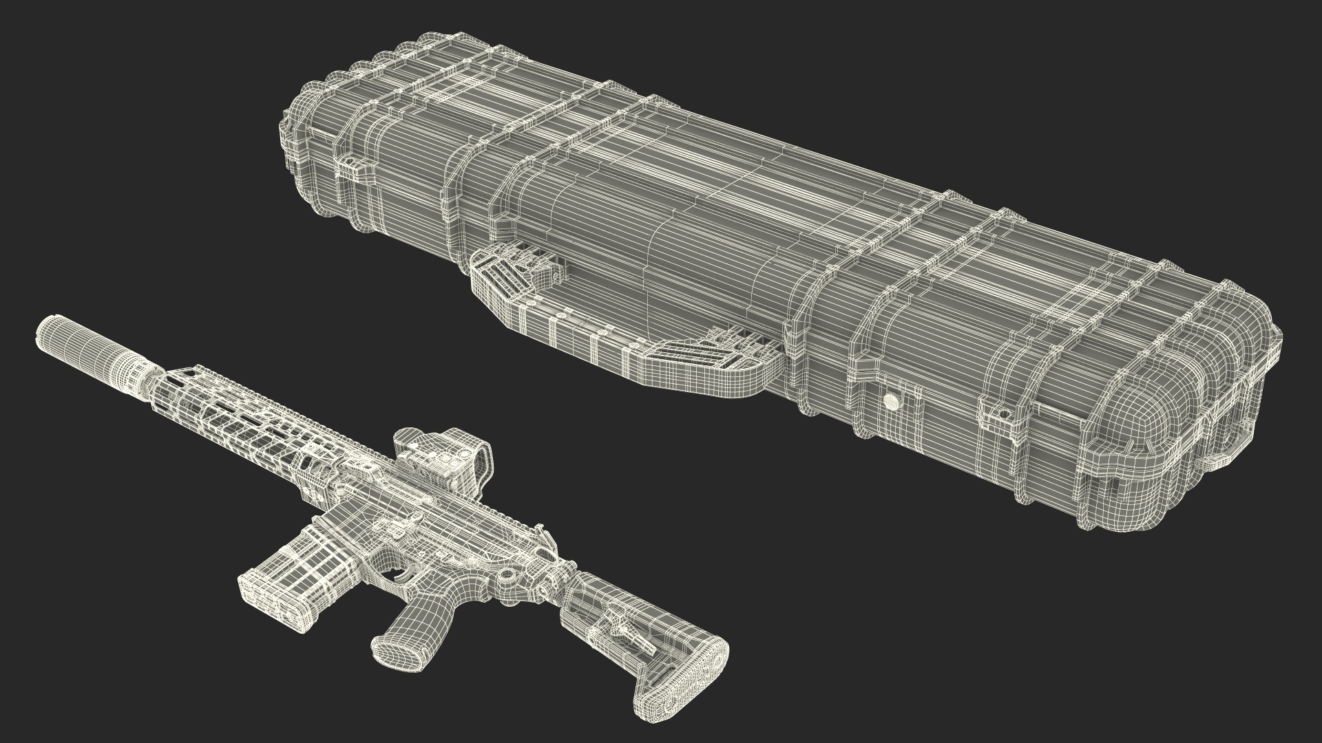 SIG XM7 Assault Rifle in Case 3D model