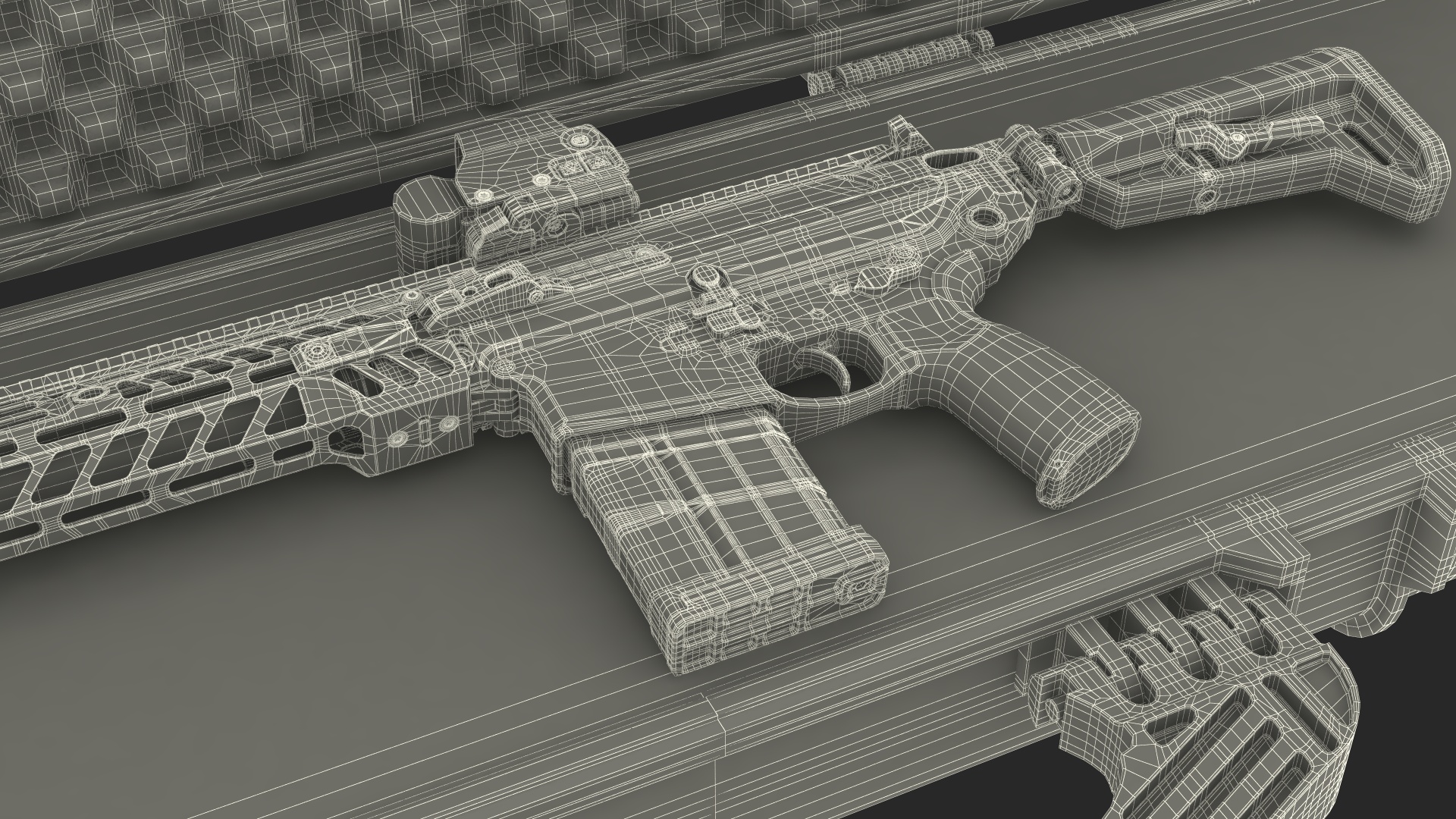 SIG XM7 Assault Rifle in Case 3D model