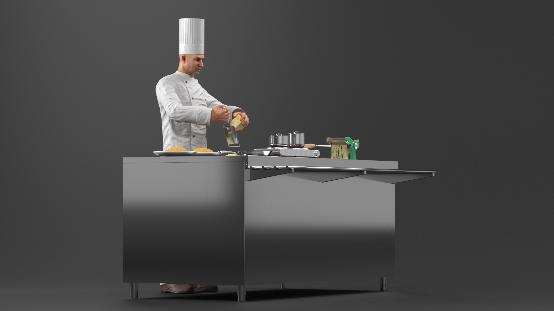 3D Chef Cooking Pasta model