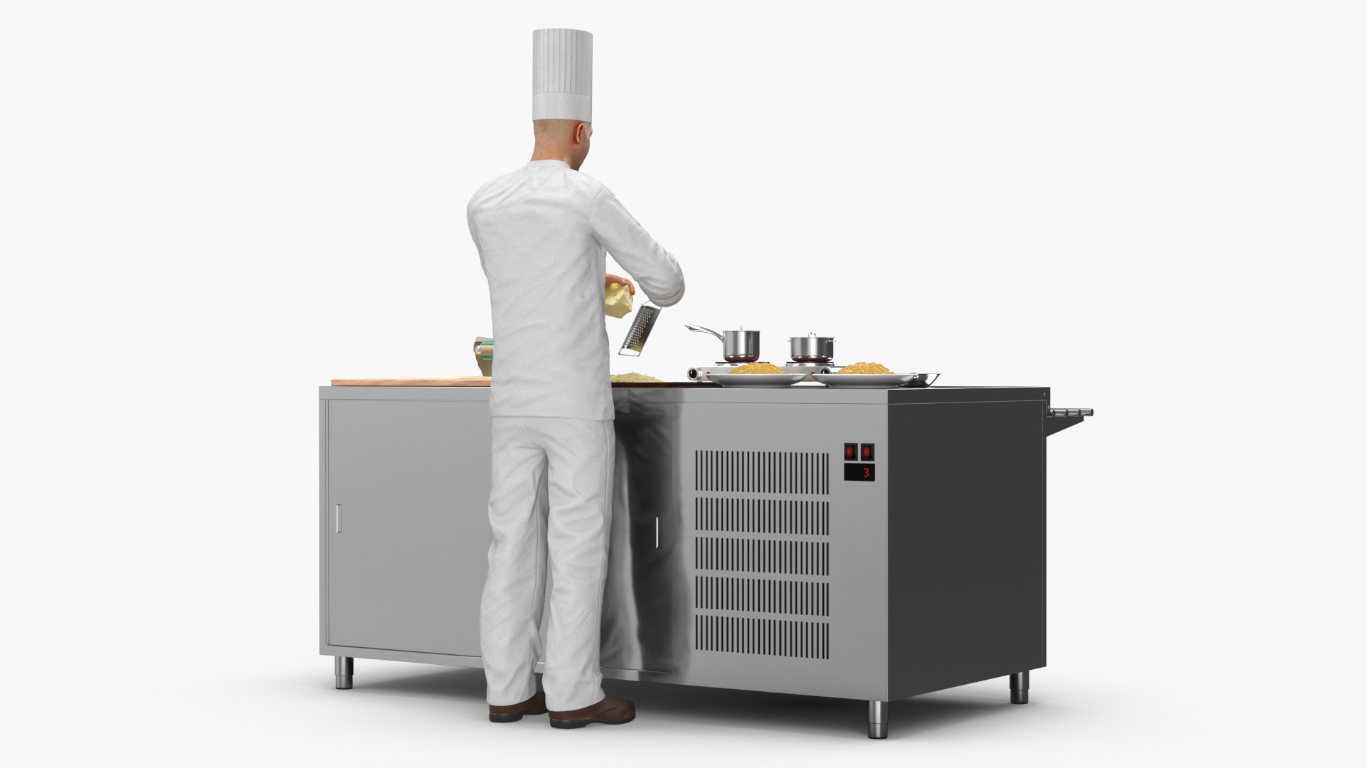 3D Chef Cooking Pasta model