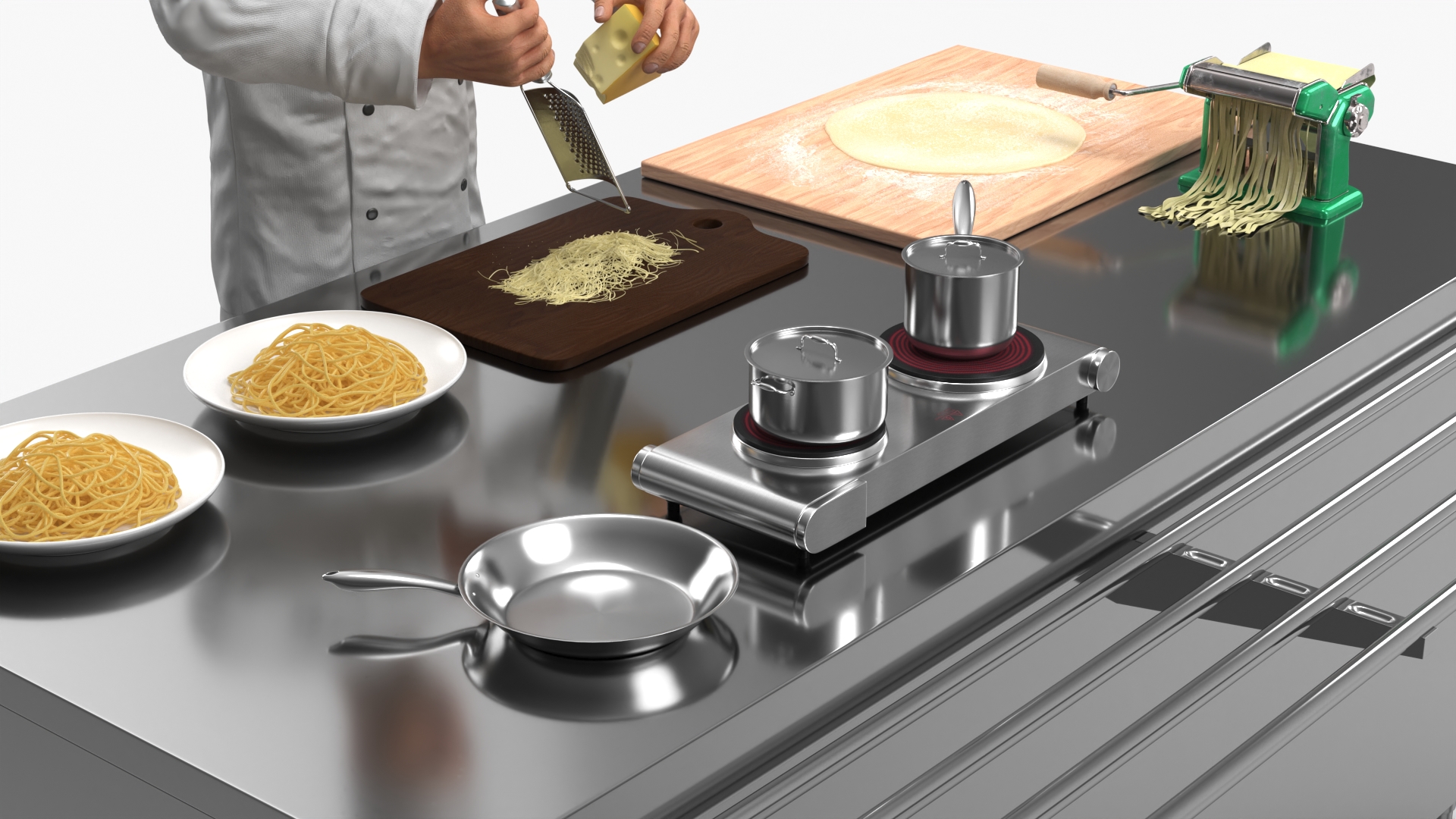 3D Chef Cooking Pasta model