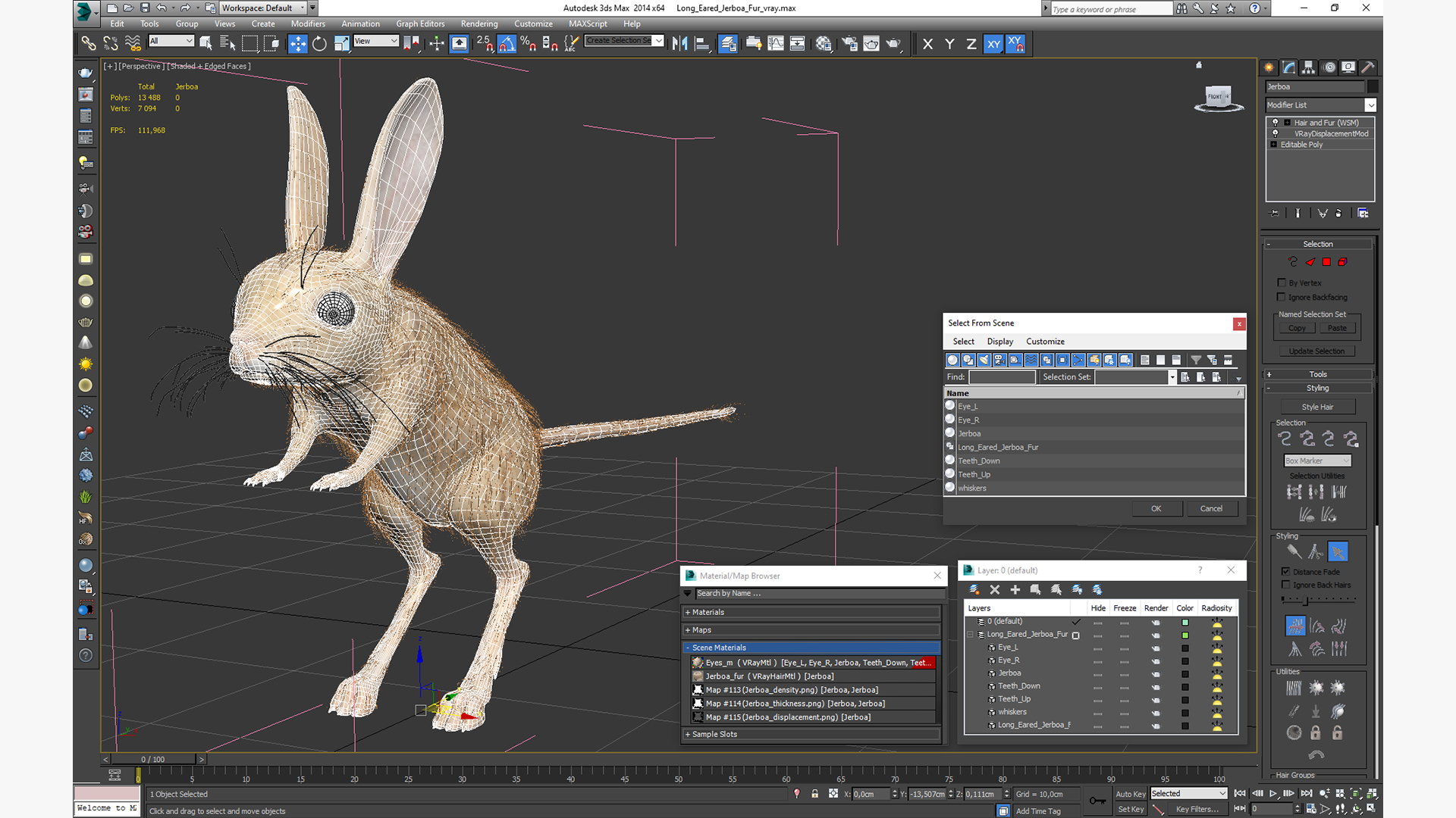 3D Long Eared Jerboa Fur