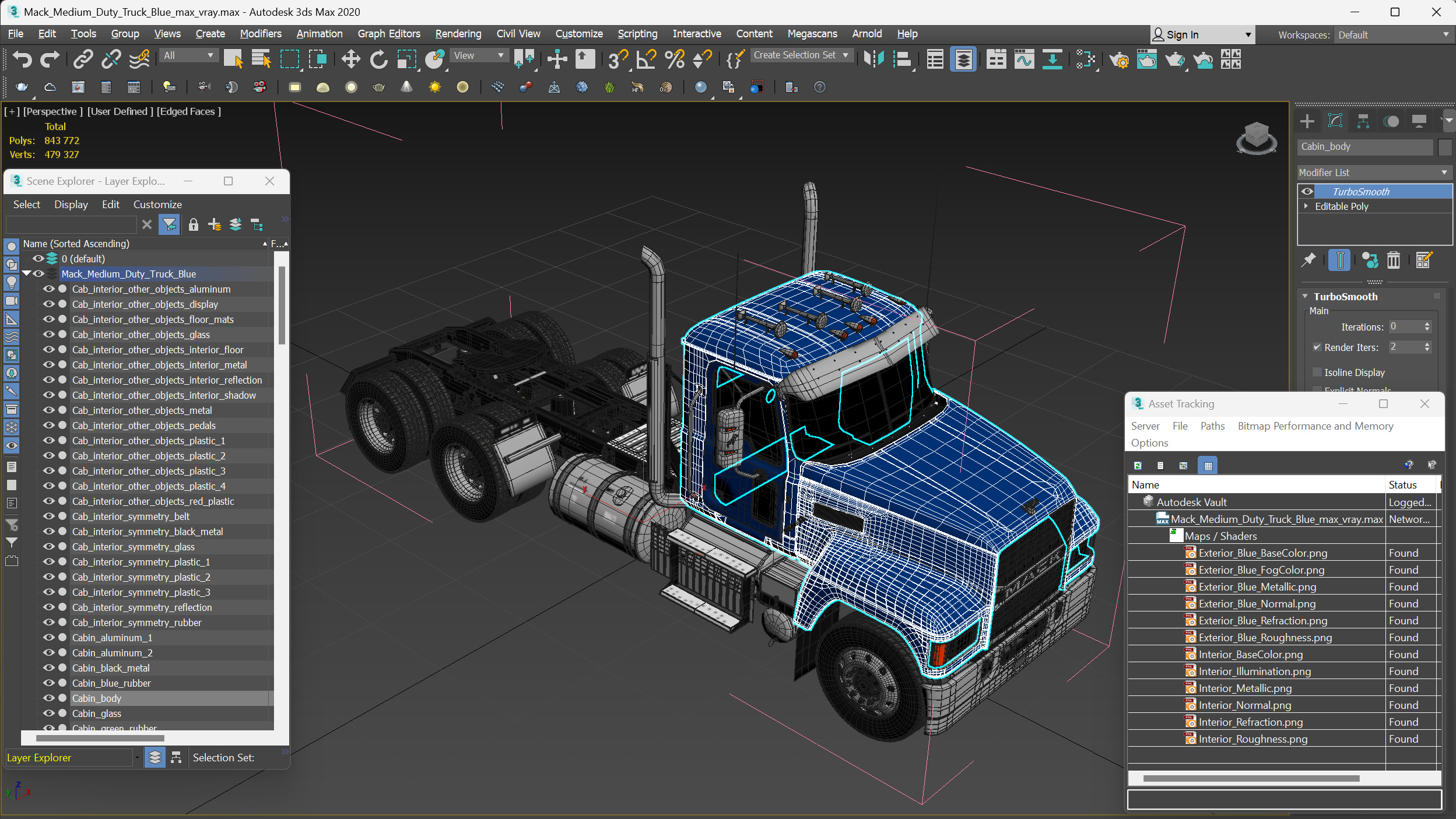 Mack Medium Duty Truck Blue 3D