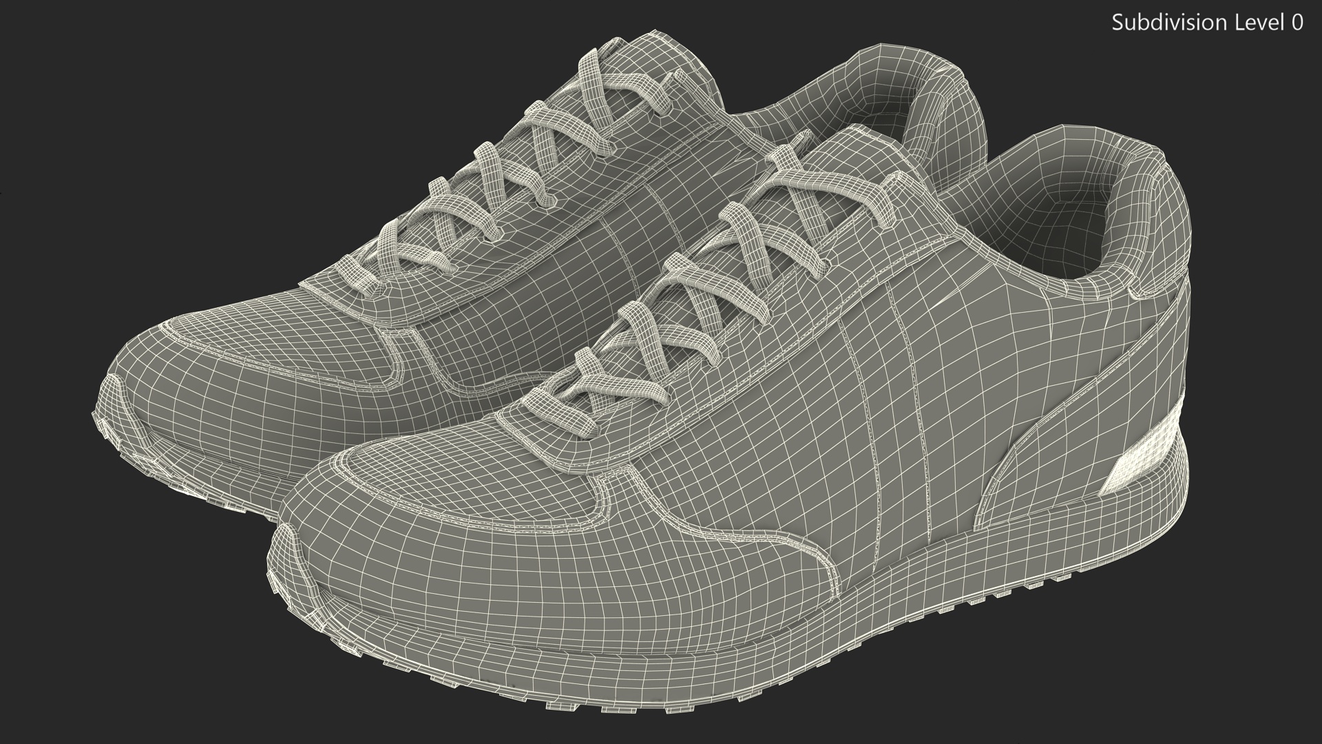 3D Casual Athletic Sneakers Fur model