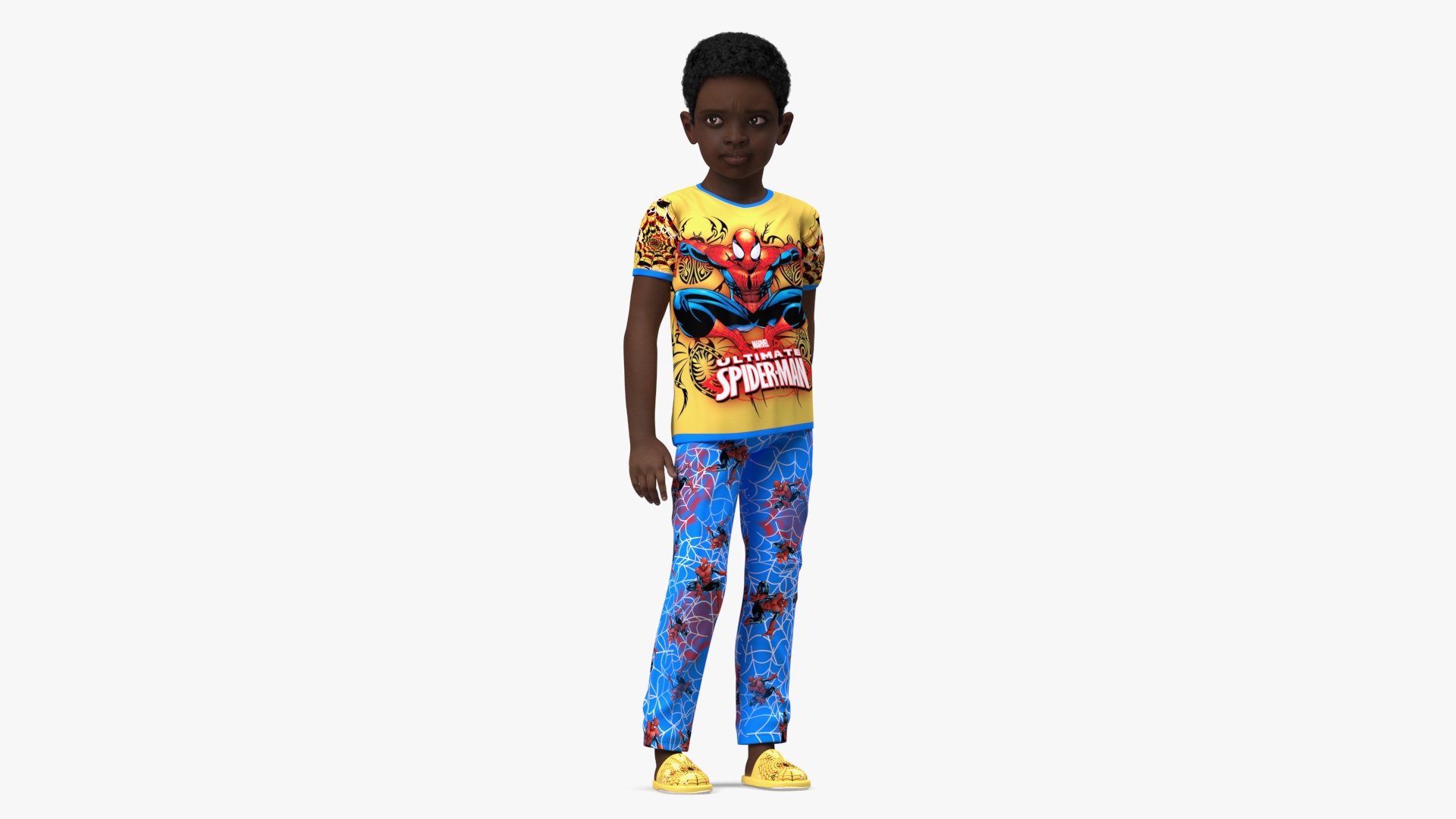 Black Child Boy Home Style Rigged for Maya 3D