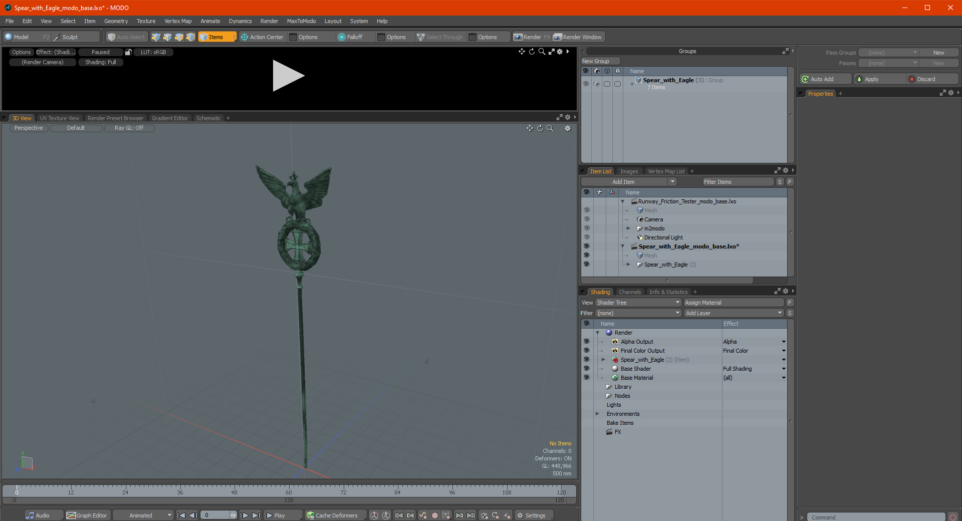 3D Spear with Eagle