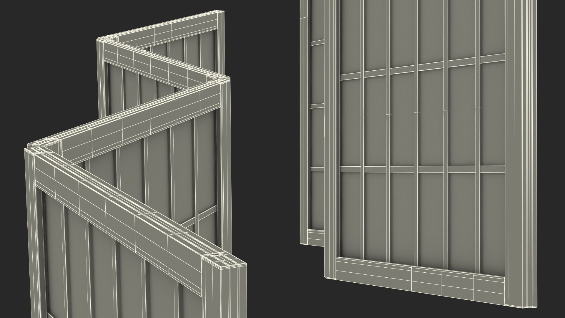 3D model Four Panel Folding Screen