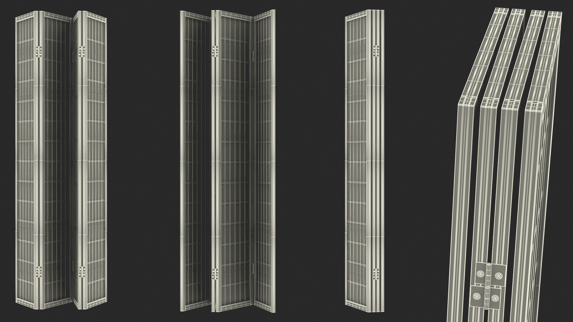 3D model Four Panel Folding Screen