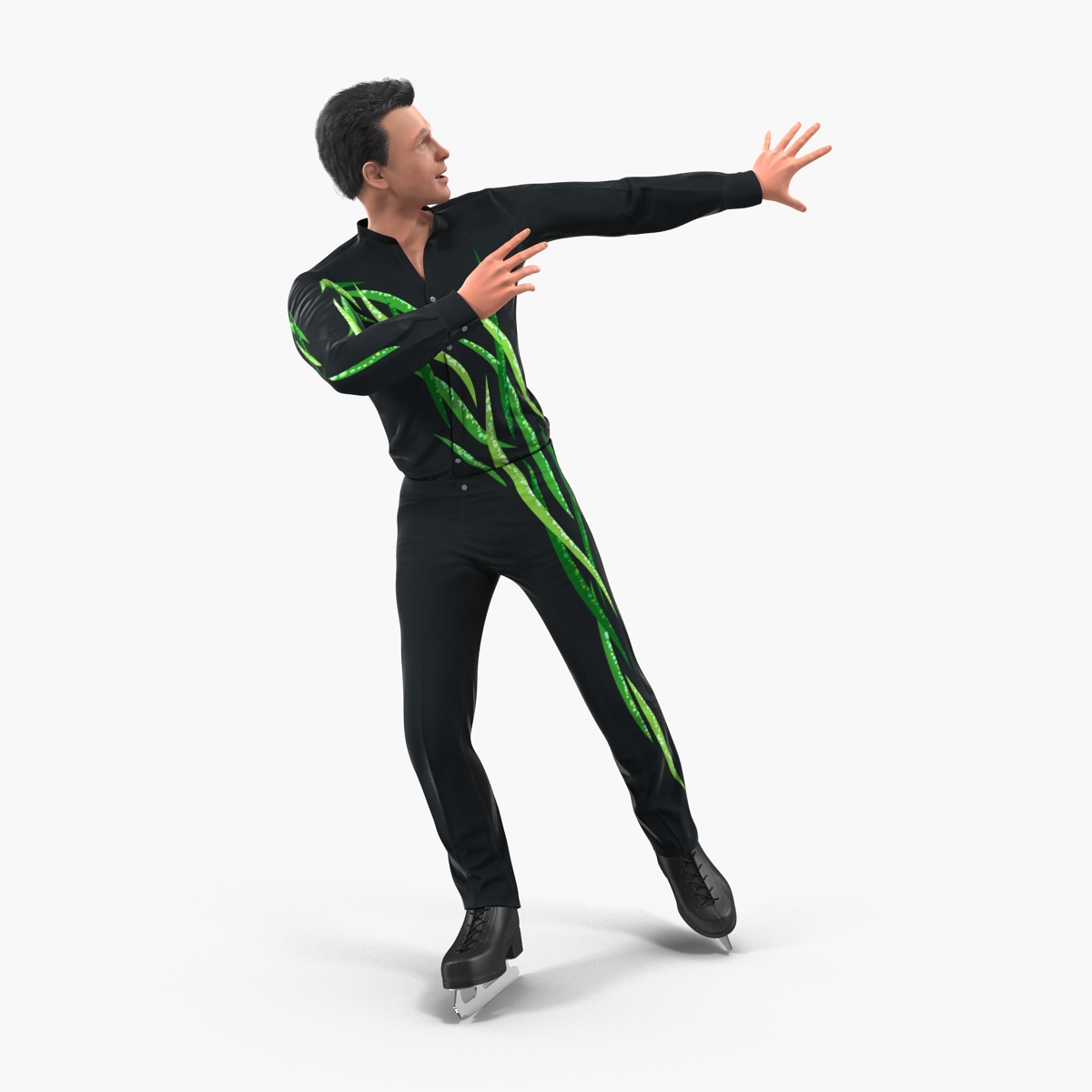 Male Figure Skater 2 Pose 2 3D