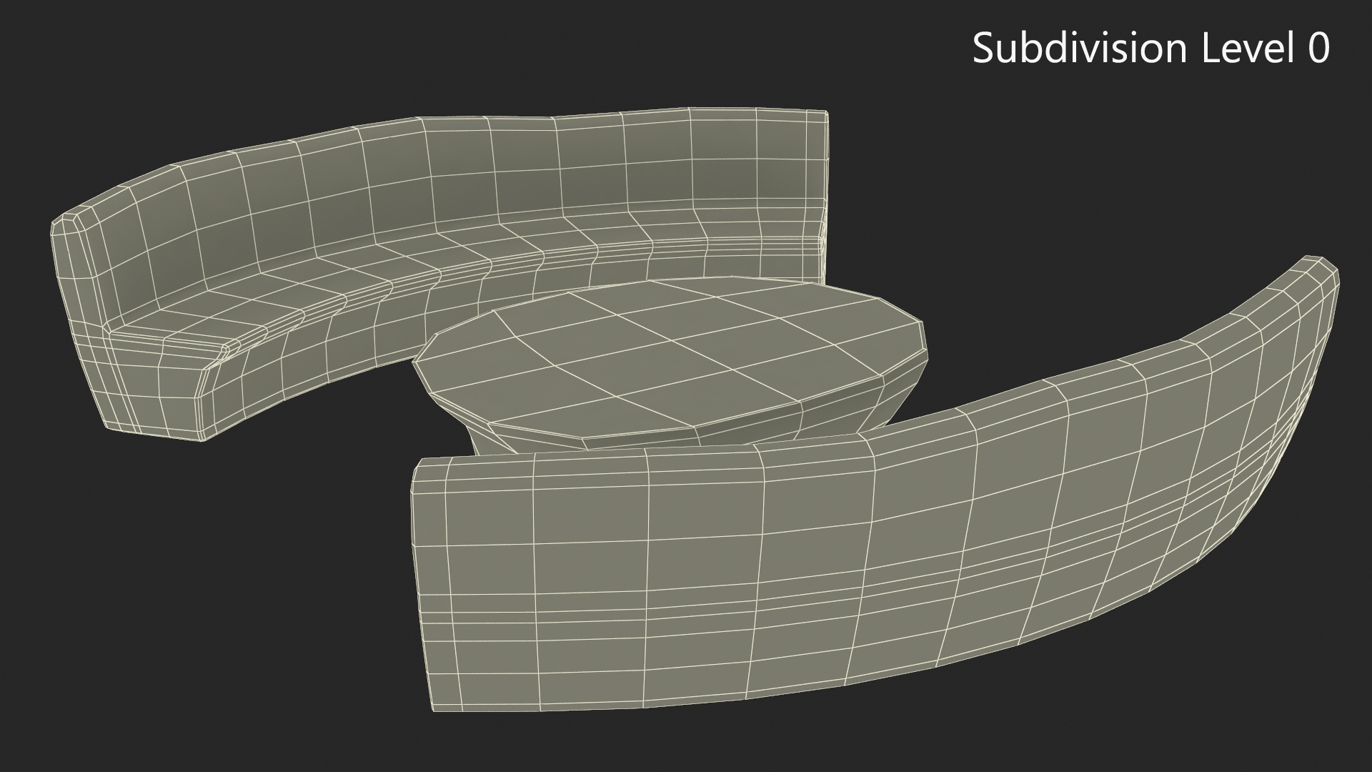 Minimalist Benches and Futuristic Table 3D model