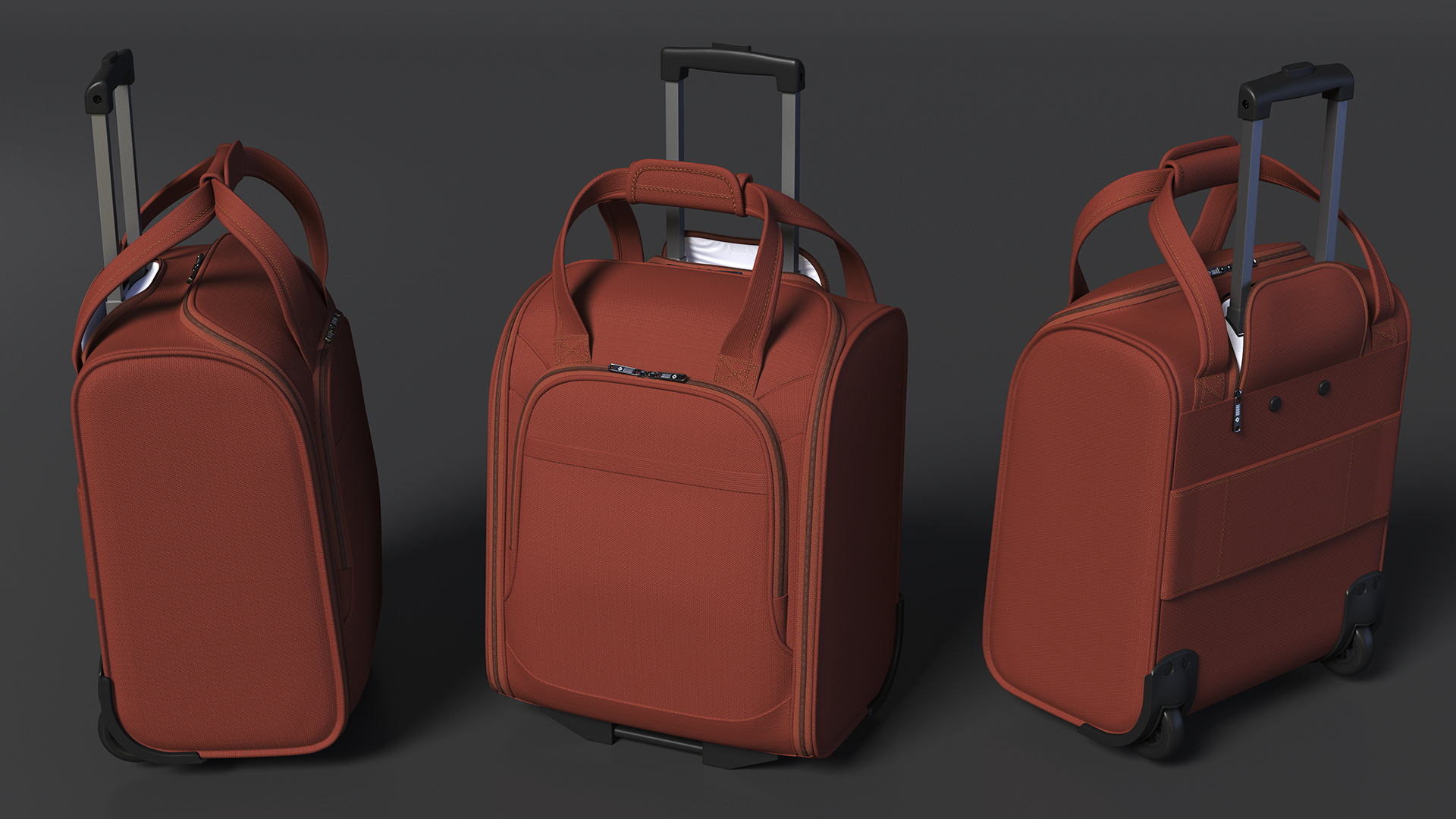 Brown Softshell Luggage Bag 3D