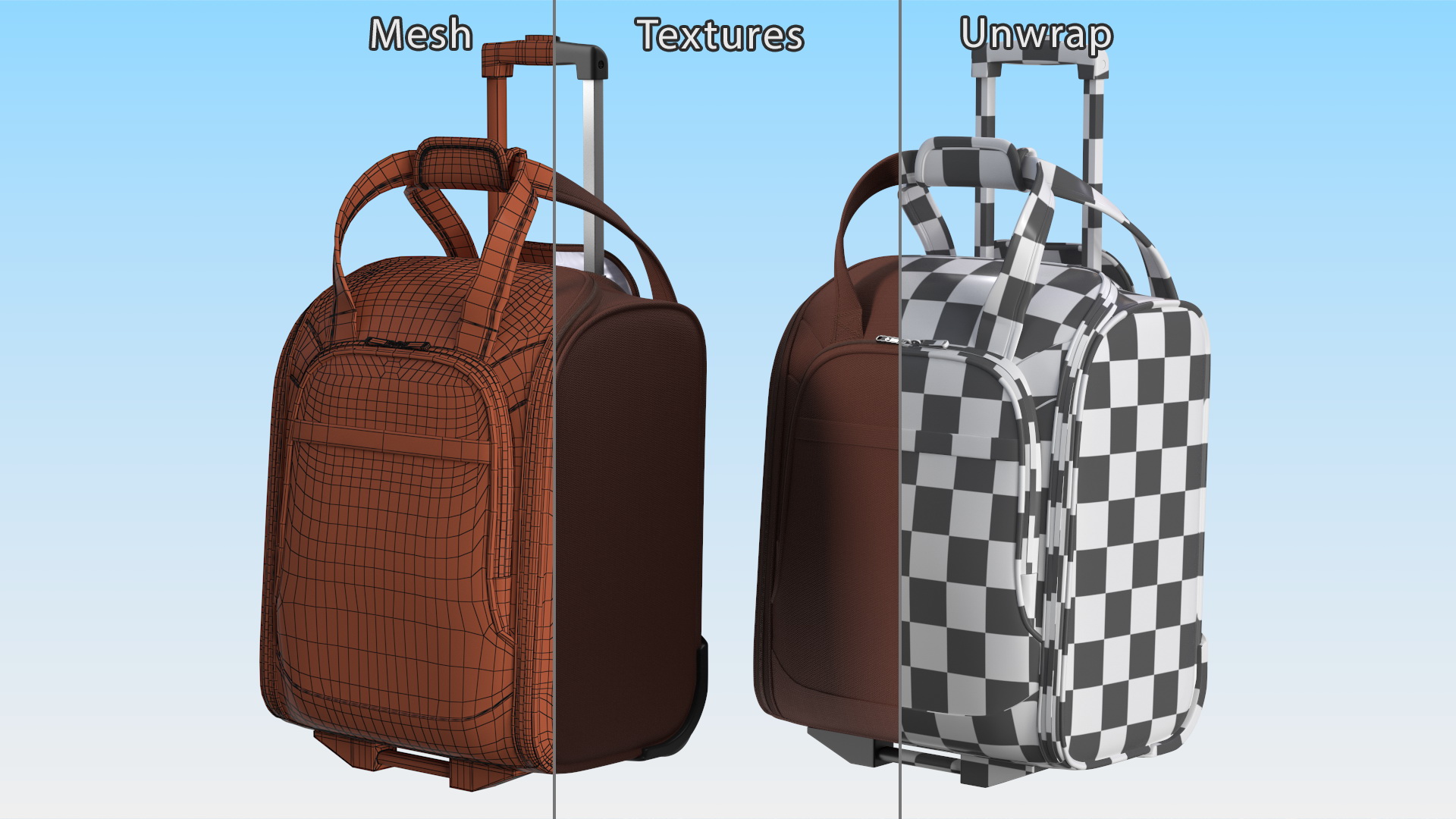 Brown Softshell Luggage Bag 3D