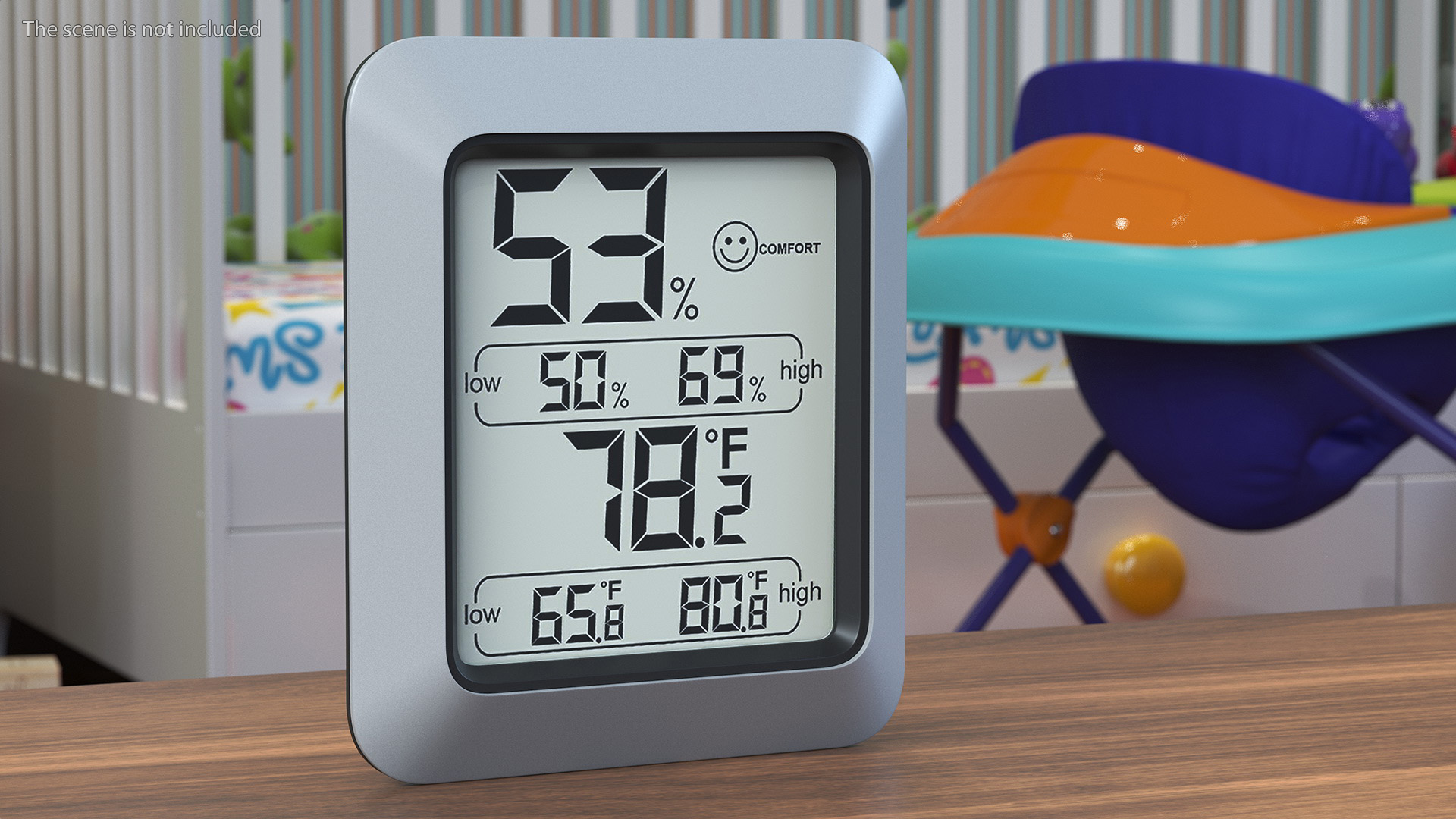 Indoor Hygrometer and Thermometer Black 3D model