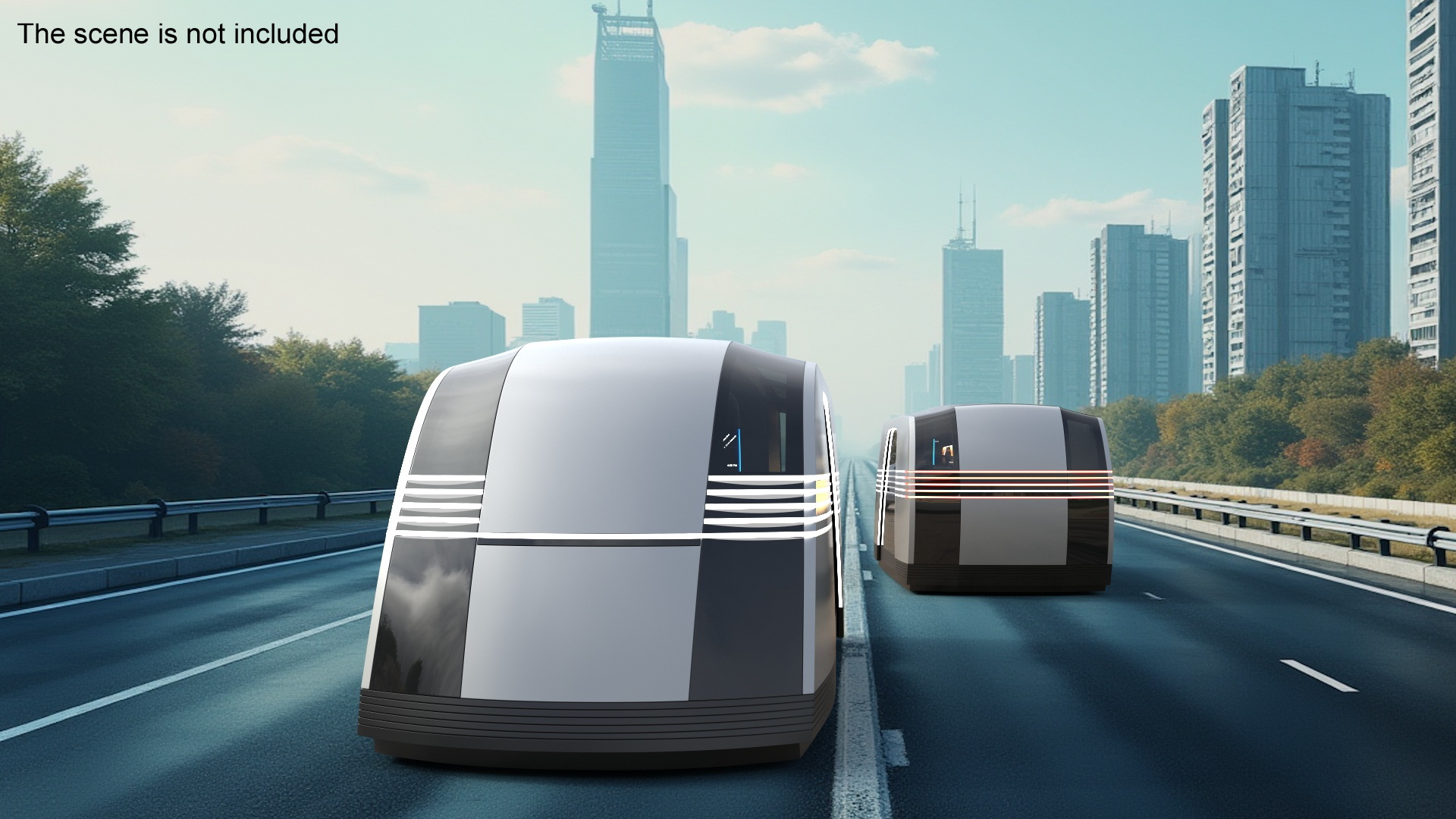 3D Self-Driving Retrofuturistic Electric Car