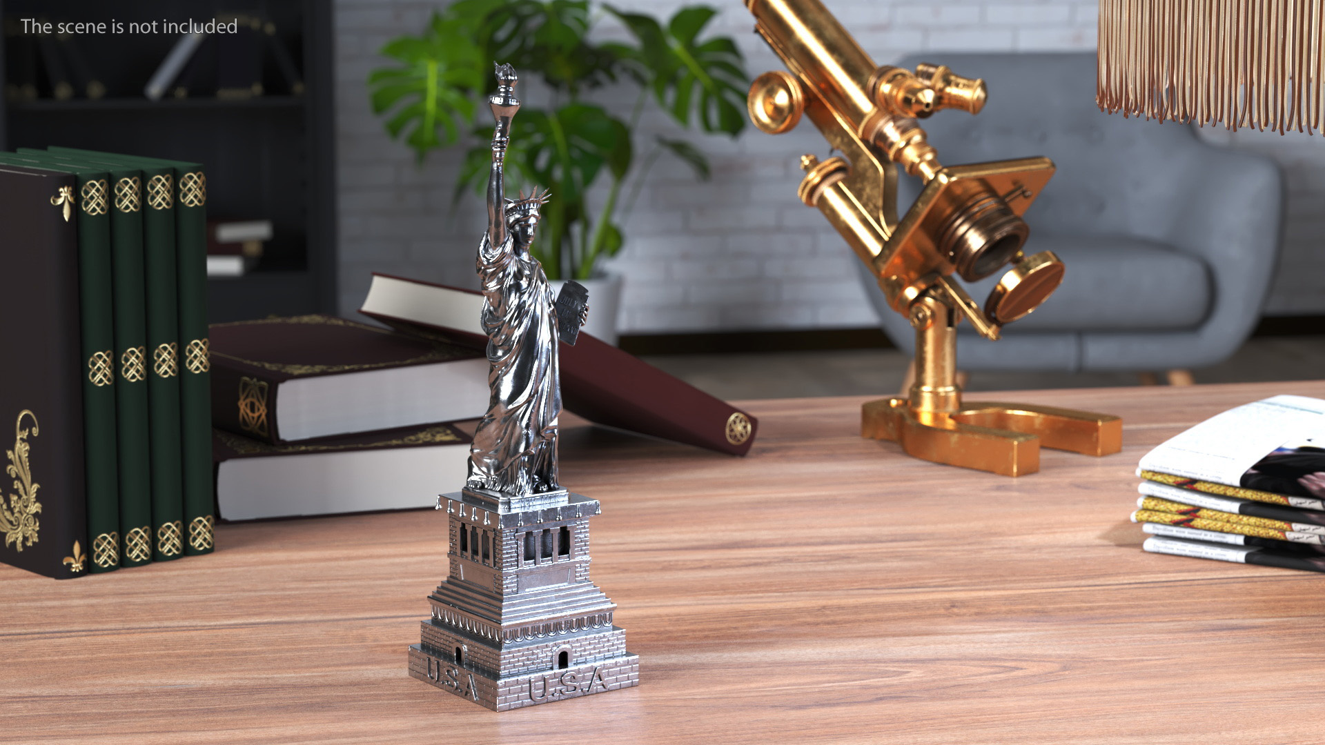 3D Statue of Liberty Silver Figurine model