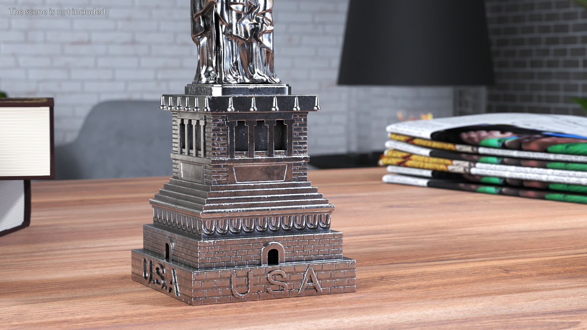 3D Statue of Liberty Silver Figurine model