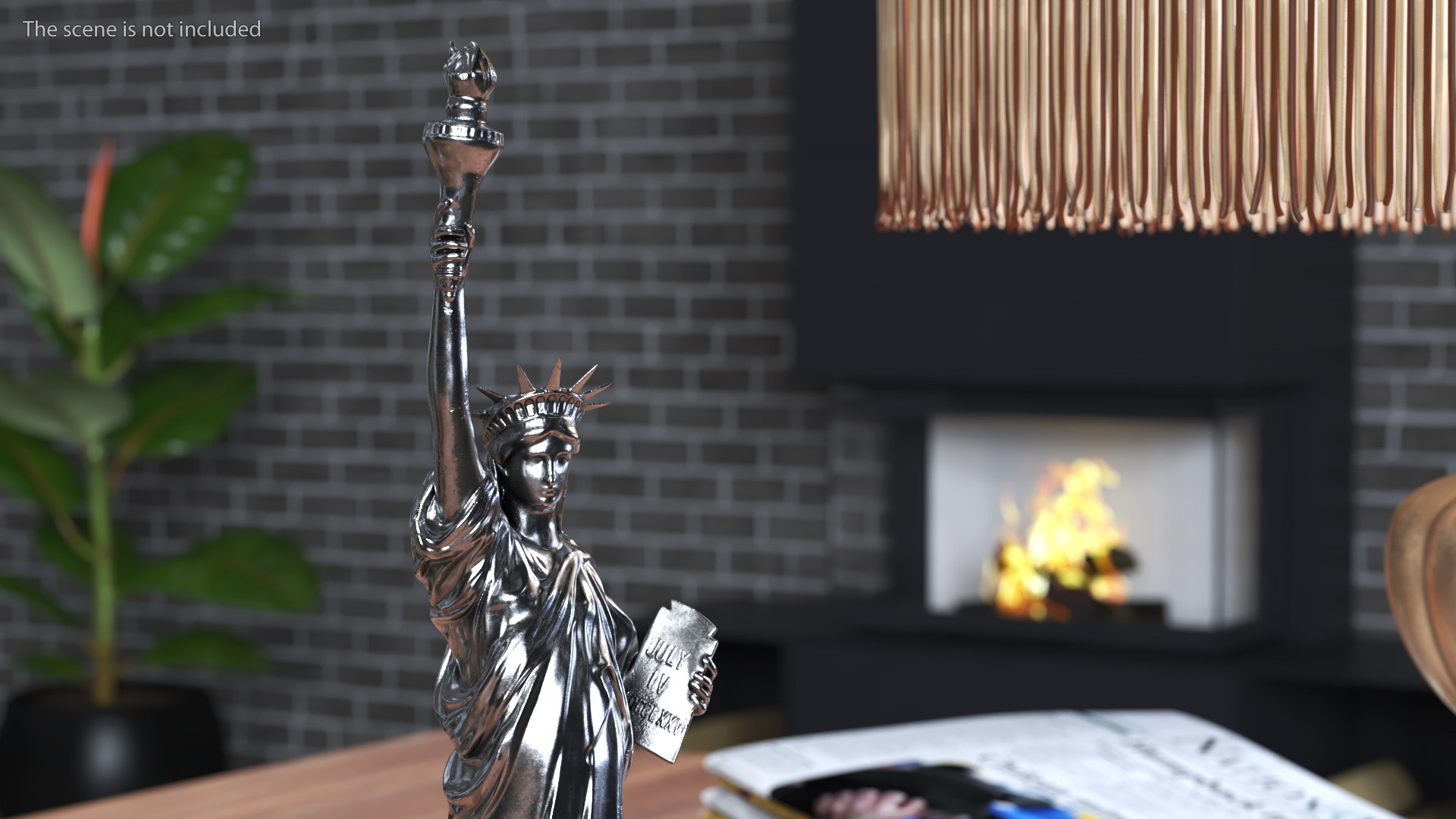 3D Statue of Liberty Silver Figurine model