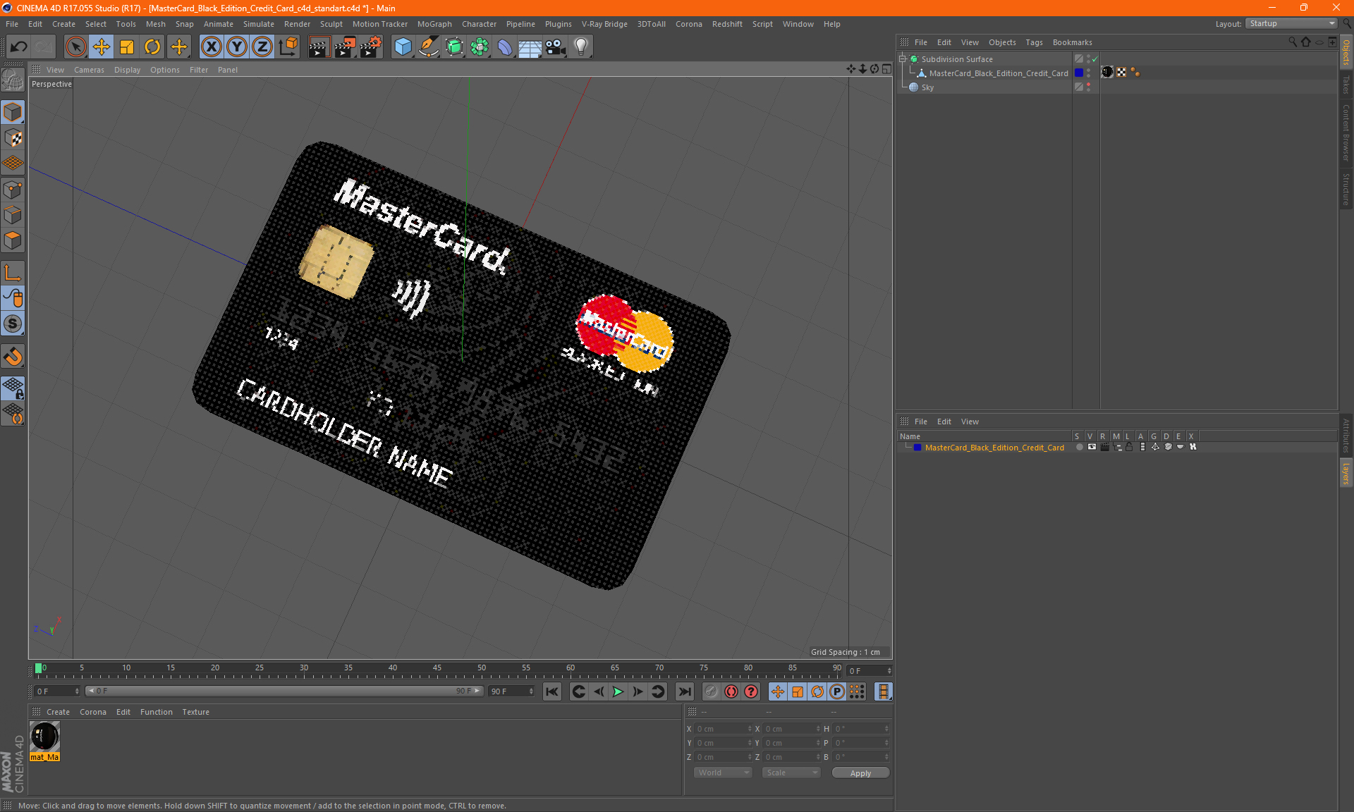 3D MasterCard Black Edition Credit Card