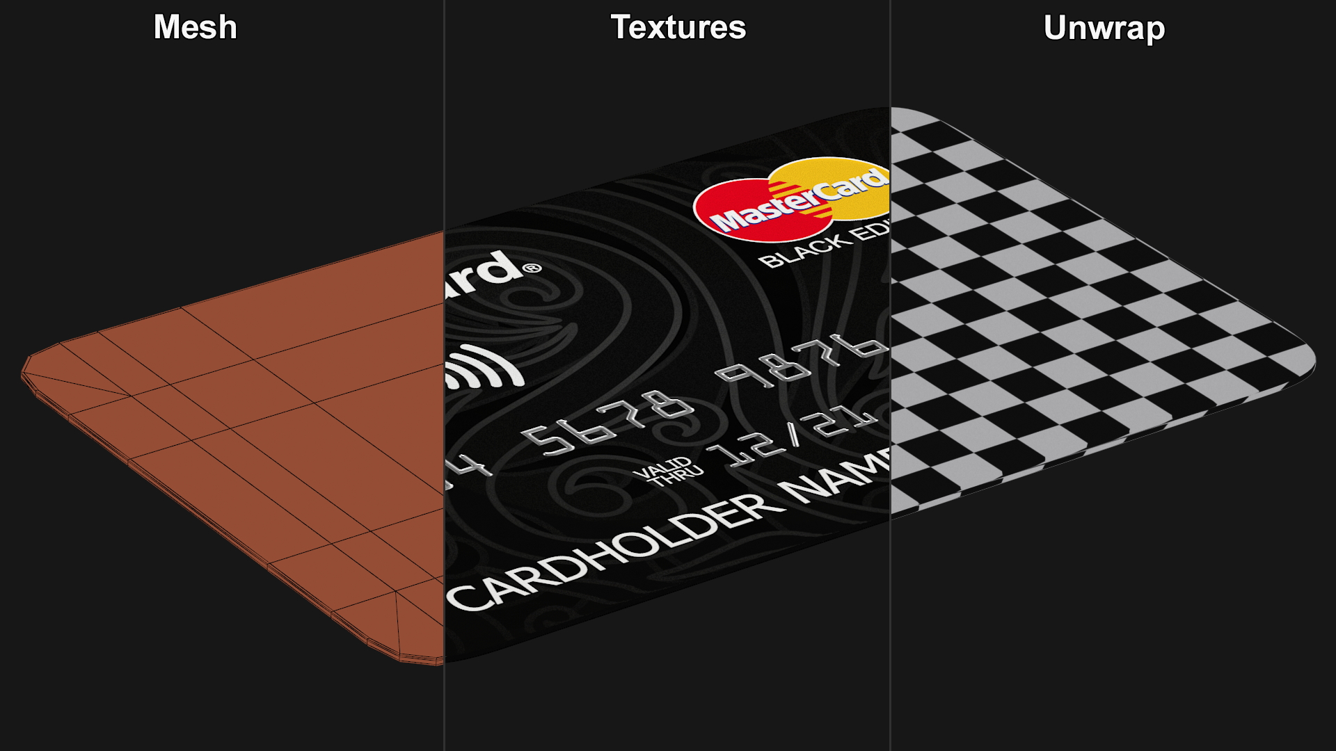 3D MasterCard Black Edition Credit Card