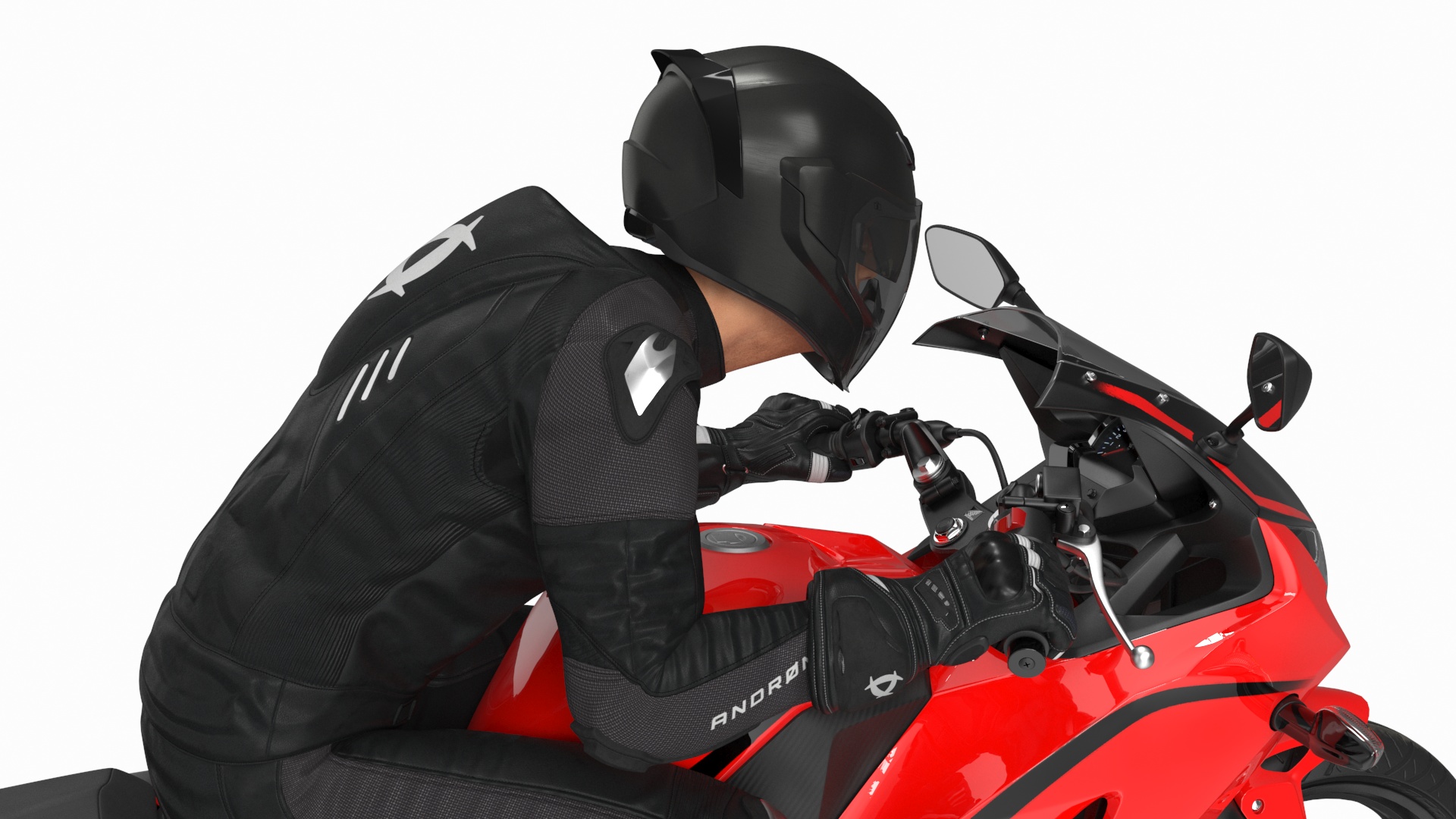 3D model Sport Motorcycle with Rider in Race Suit