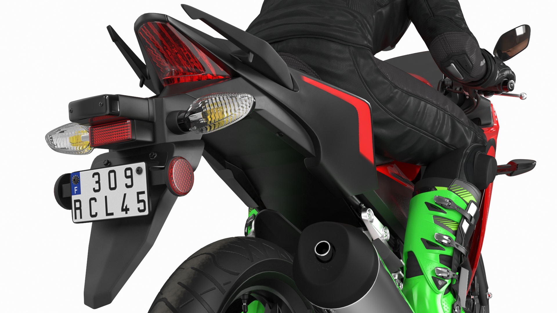 3D model Sport Motorcycle with Rider in Race Suit