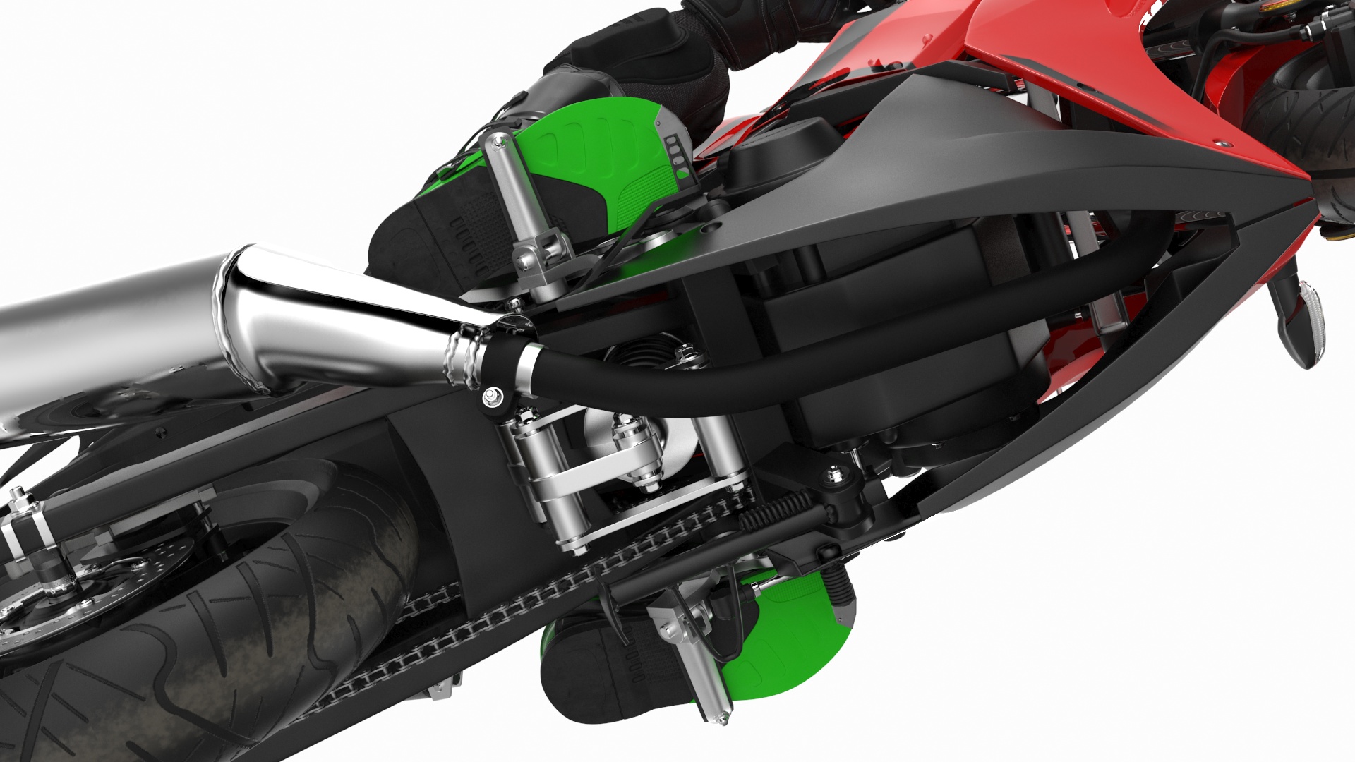 3D model Sport Motorcycle with Rider in Race Suit