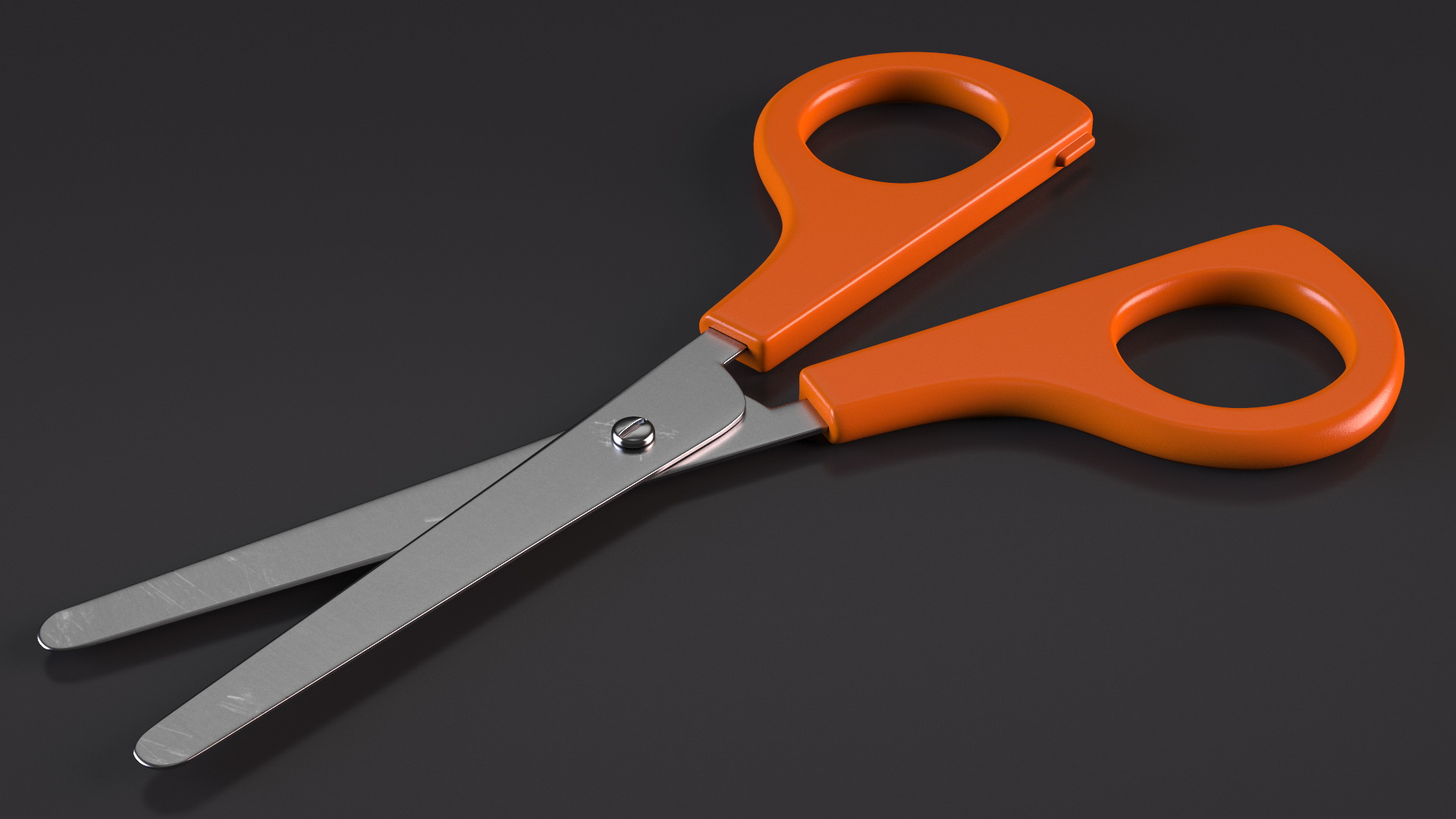 3D Orange Color Scissors