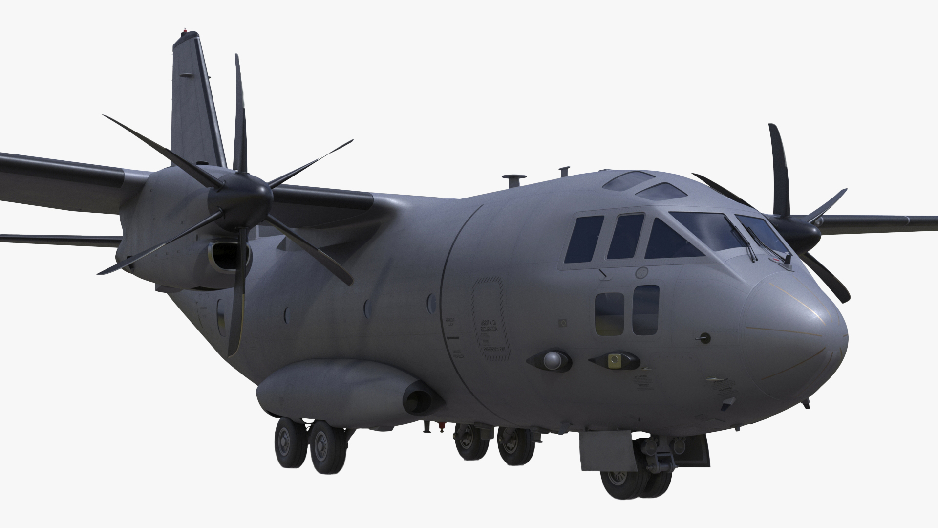 3D Alenia C-27J Spartan Grey Rigged for Cinema 4D