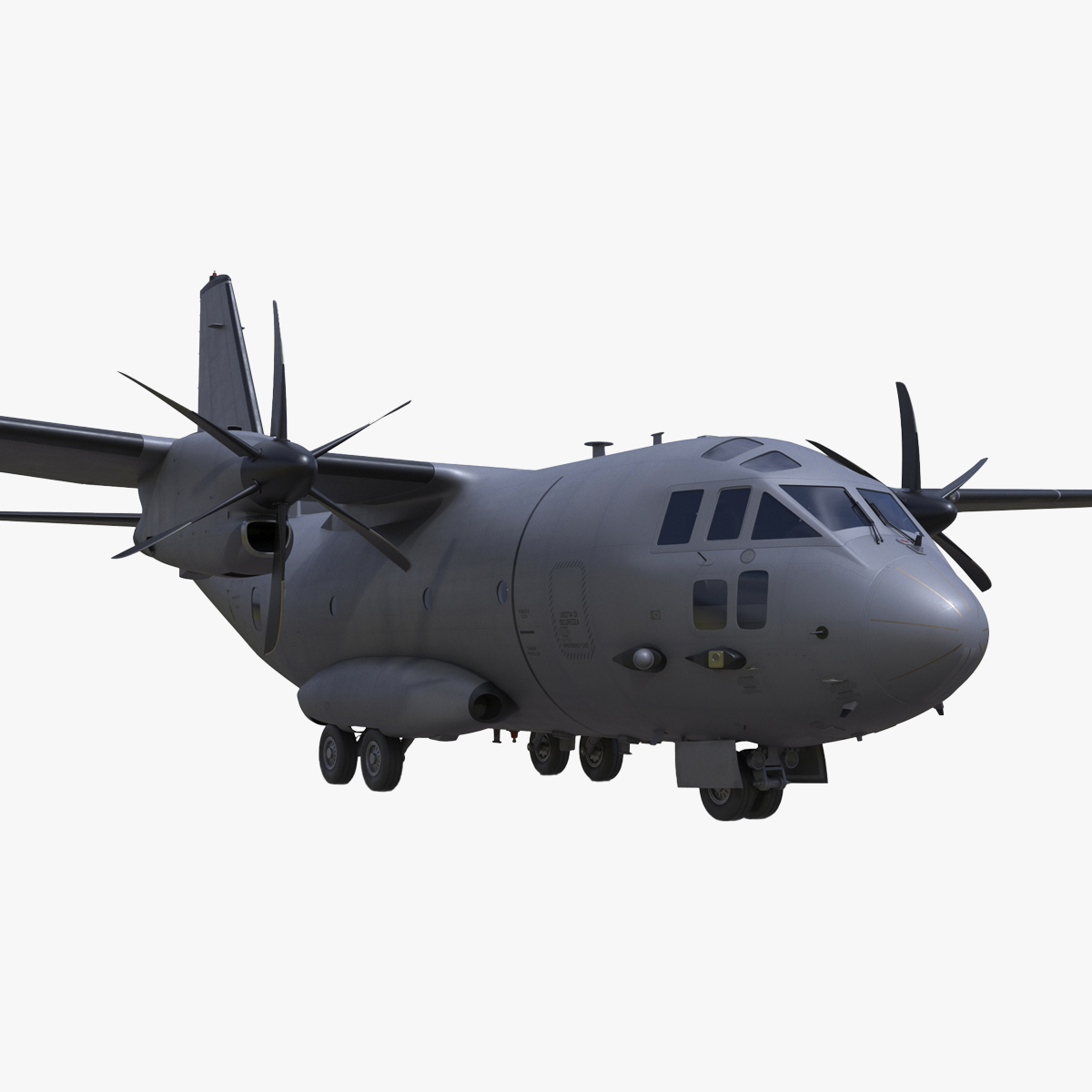 3D Alenia C-27J Spartan Grey Rigged for Cinema 4D