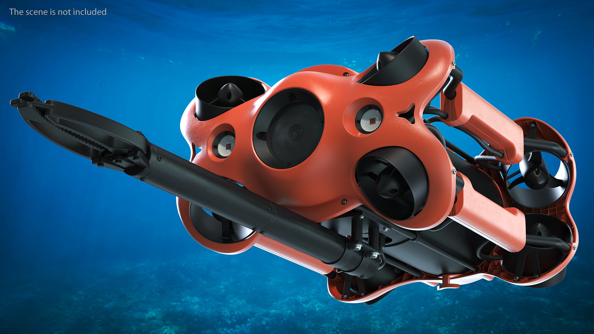 3D Professional Underwater Drone with Robotic Arm