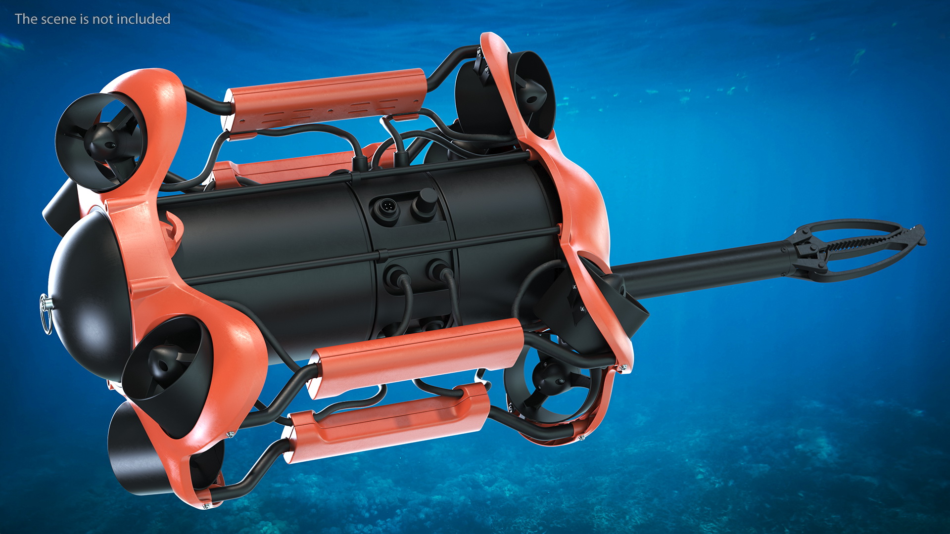 3D Professional Underwater Drone with Robotic Arm