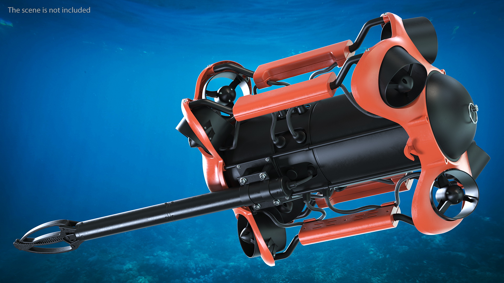 3D Professional Underwater Drone with Robotic Arm