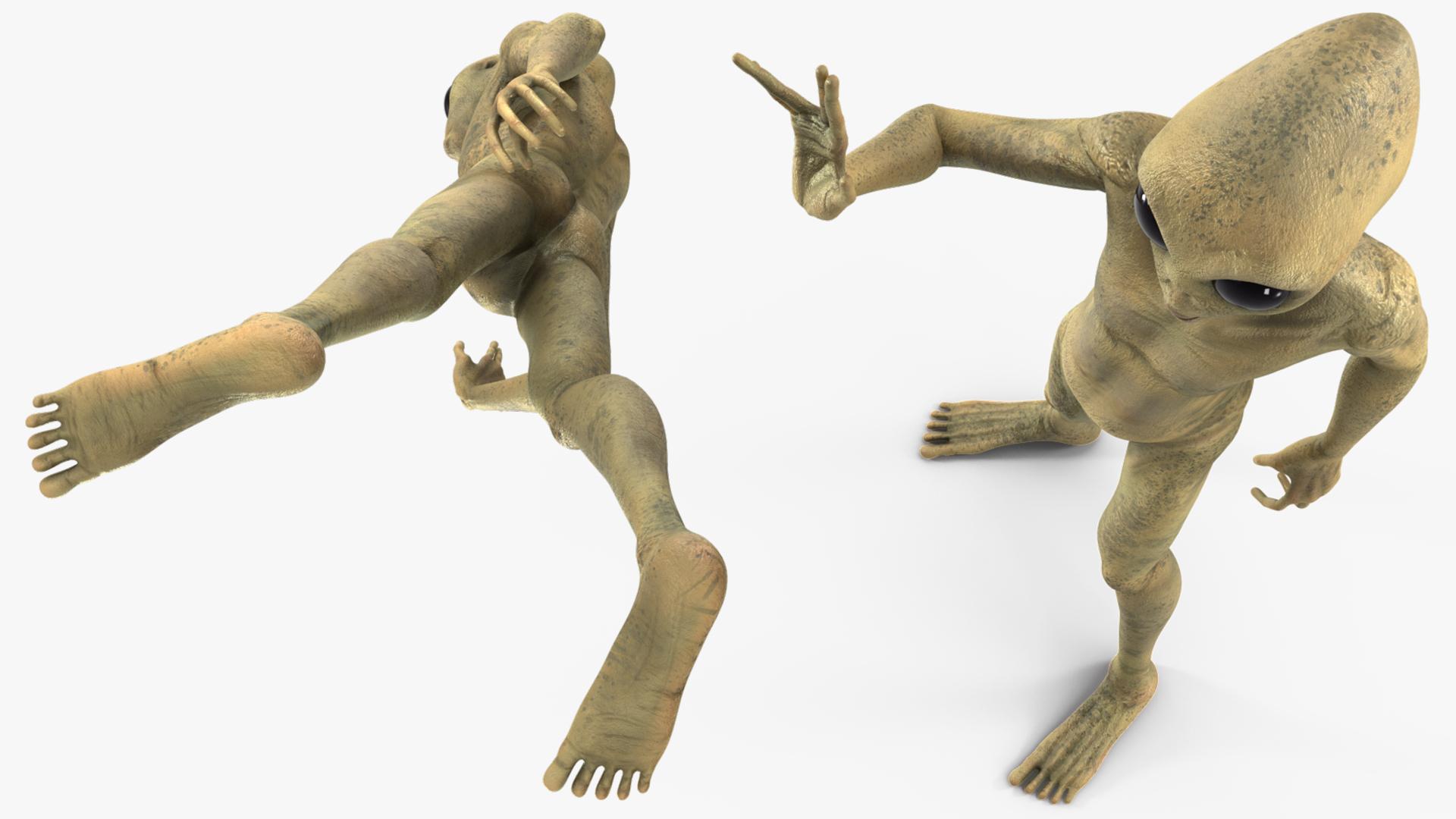 Humanoid Alien Creature Greeting Pose 3D