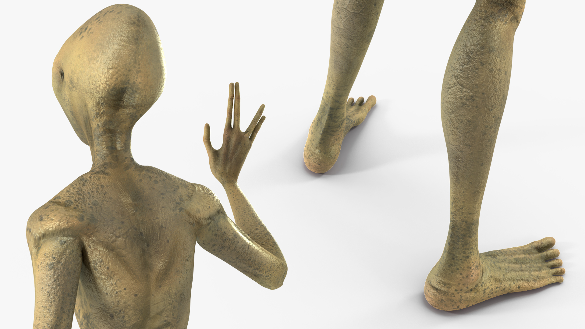 Humanoid Alien Creature Greeting Pose 3D