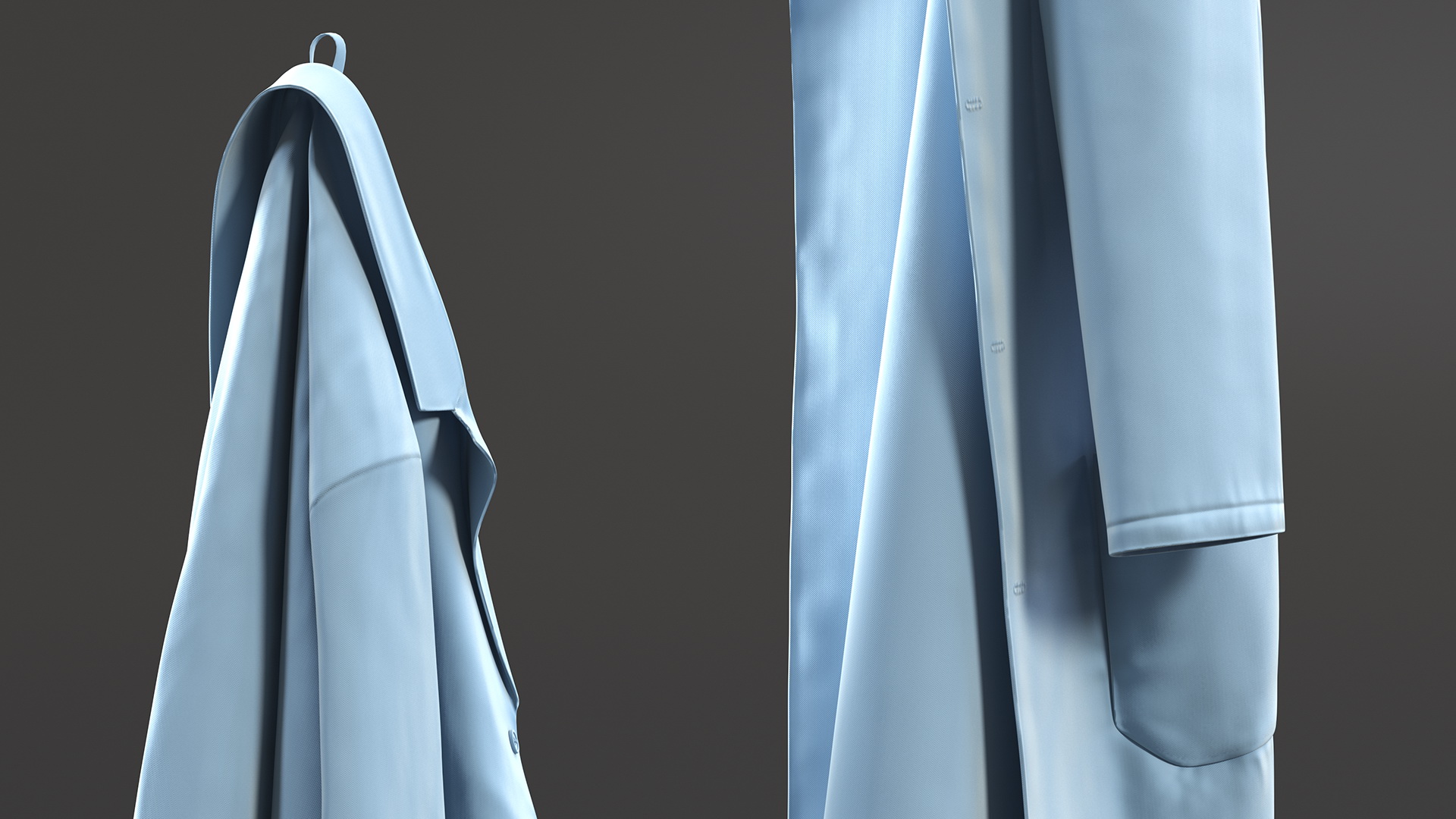 3D Lab Coat Blue Hanging