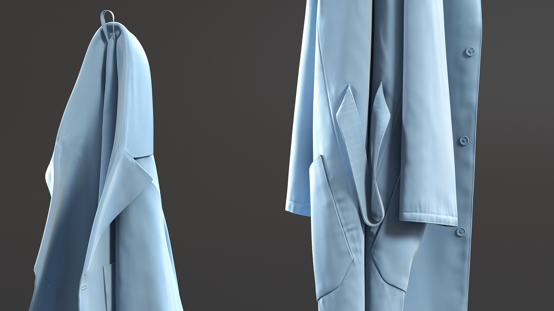 3D Lab Coat Blue Hanging