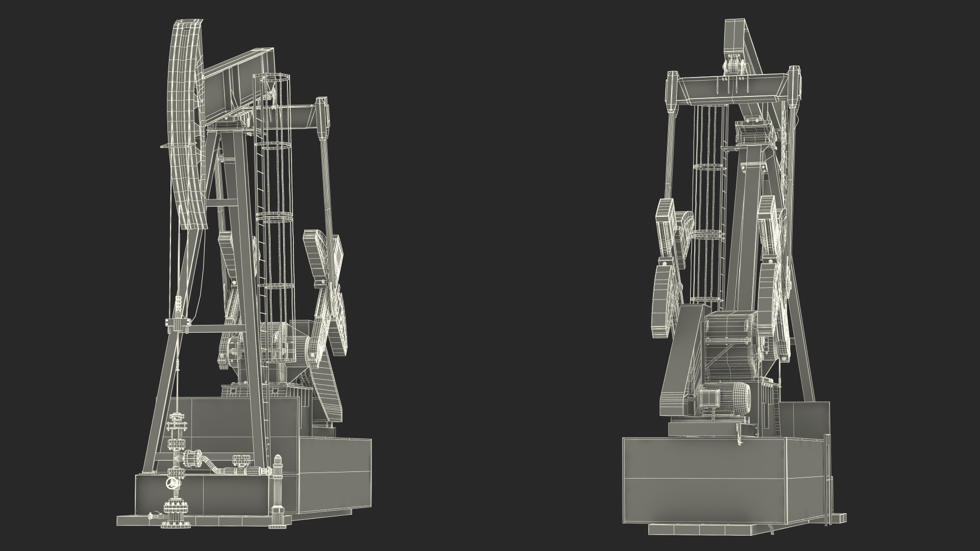 3D Oil Well Pump Jack model