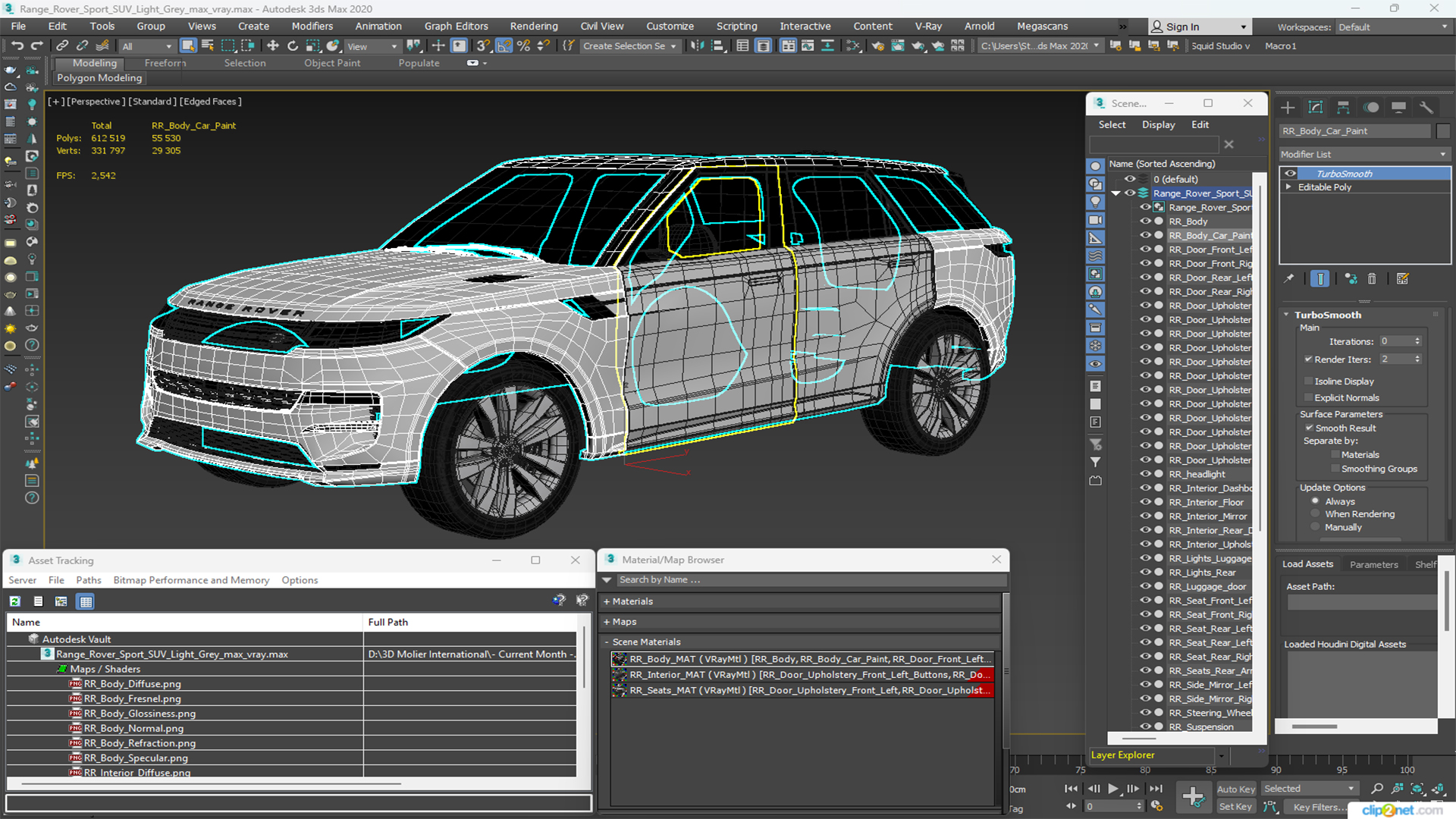 Range Rover Sport SUV Light Grey 3D