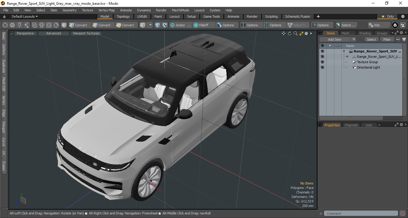 Range Rover Sport SUV Light Grey 3D